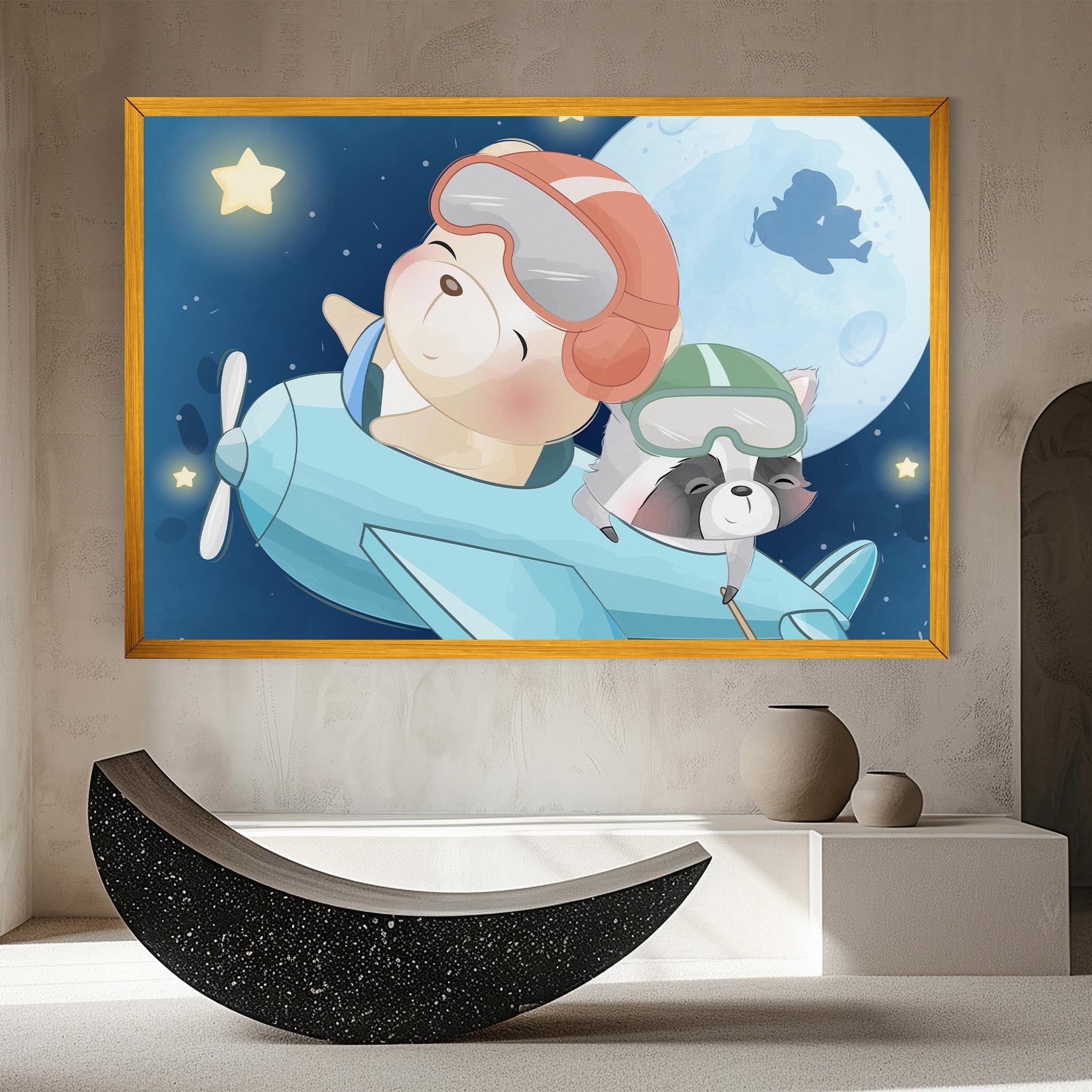 Tablou Canvas Bear Flying Star mockup 8