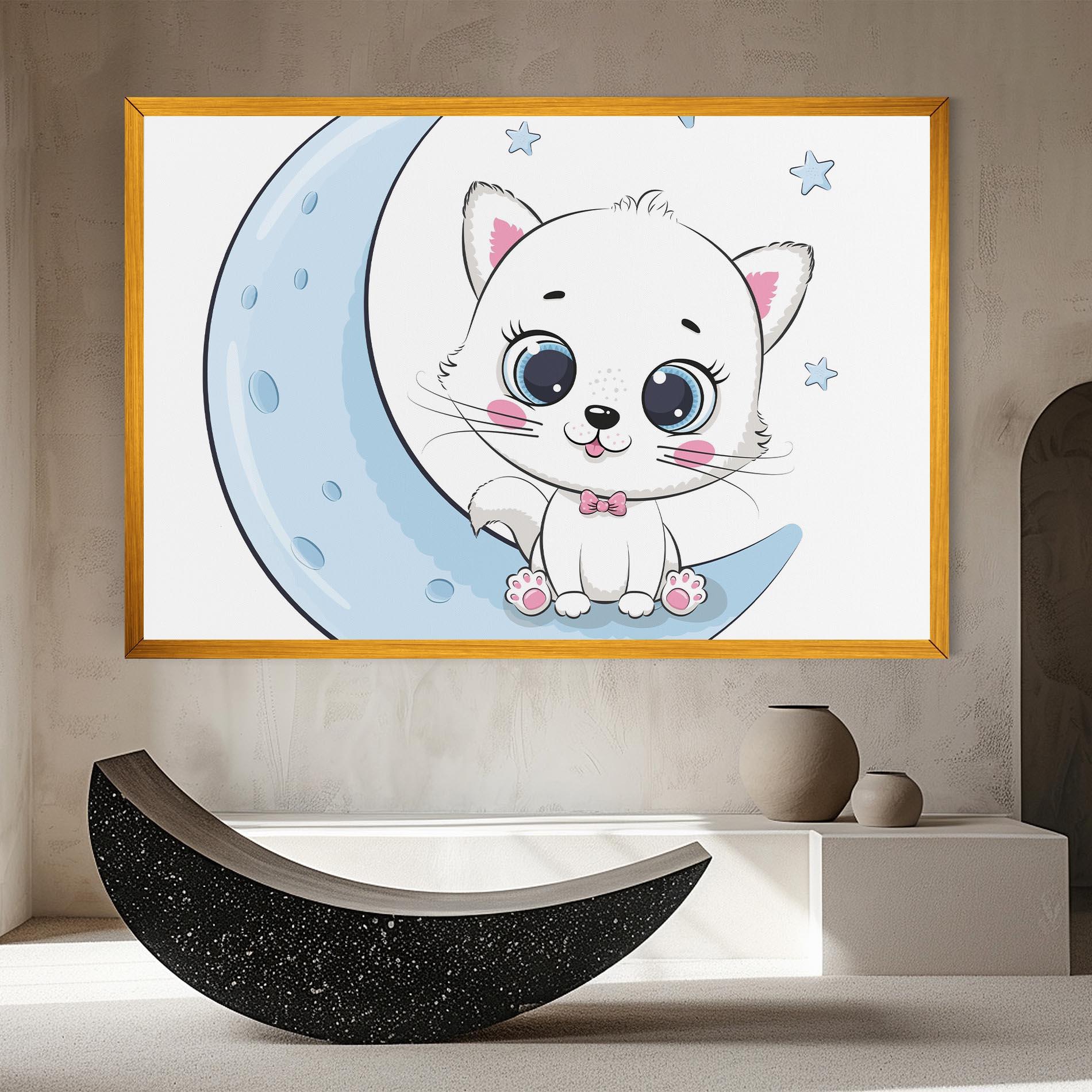 Tablou Canvas Blue Moon Cat mockup 8