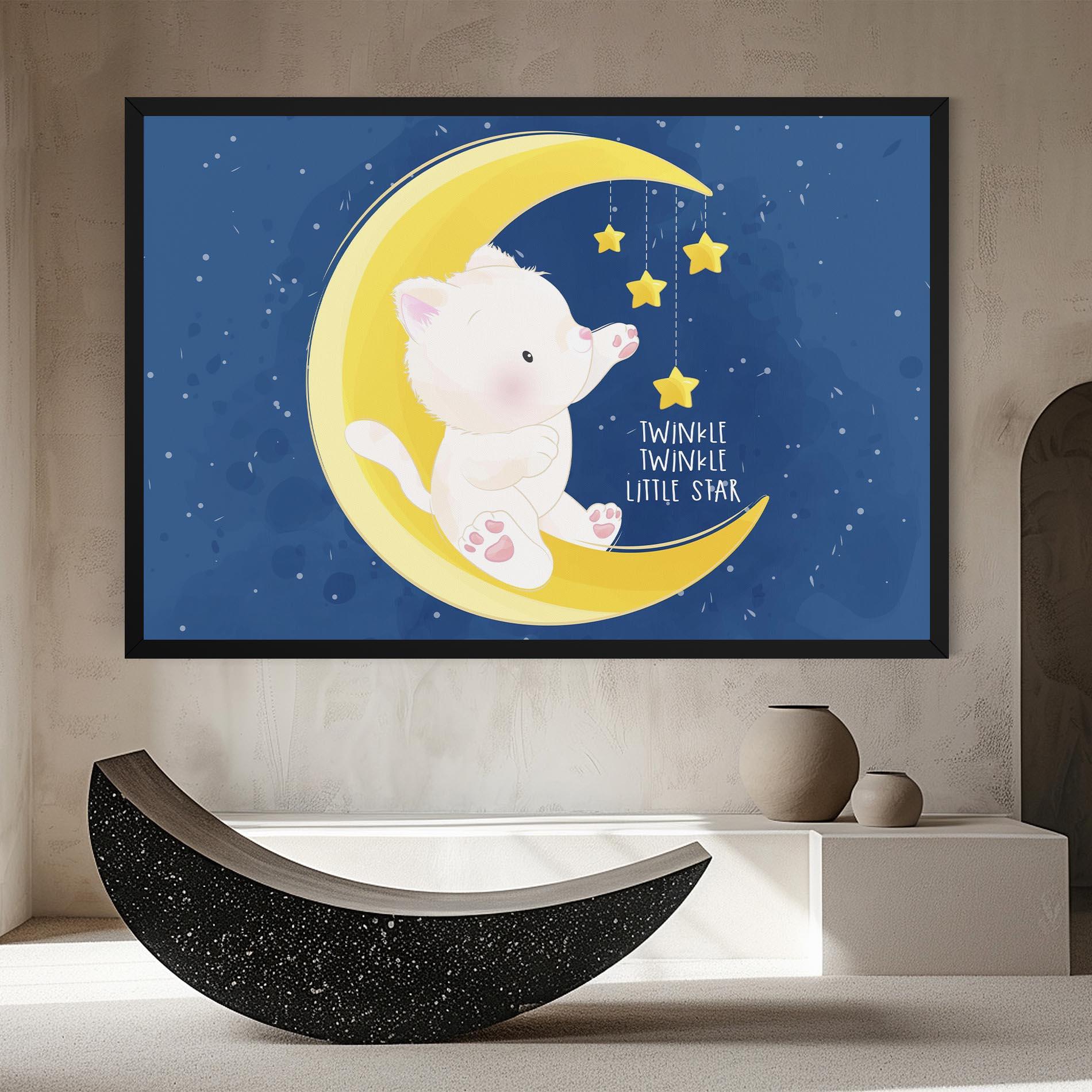 Tablou Canvas Cat Moon Star mockup 8