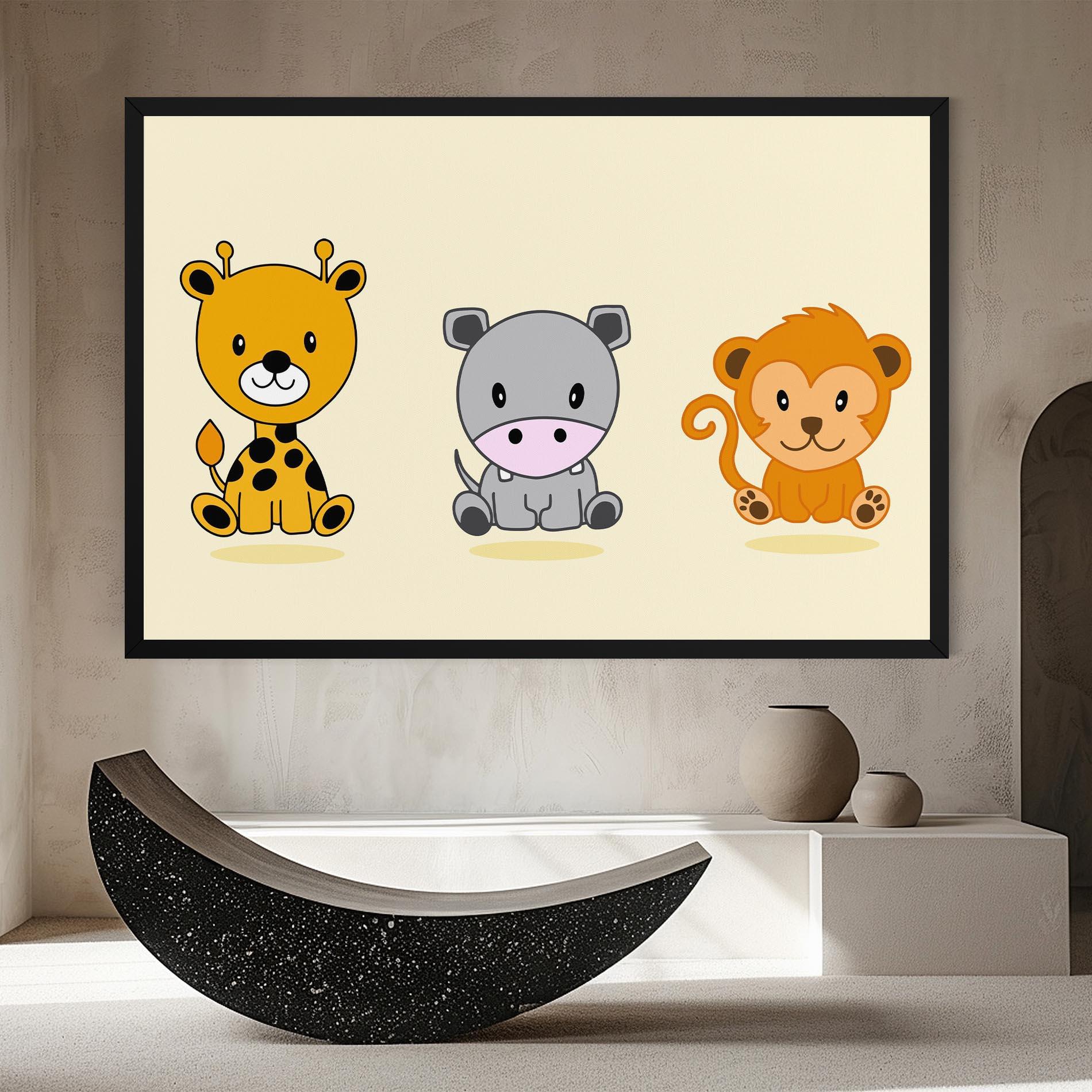 Tablou Canvas Cream Animals mockup 8