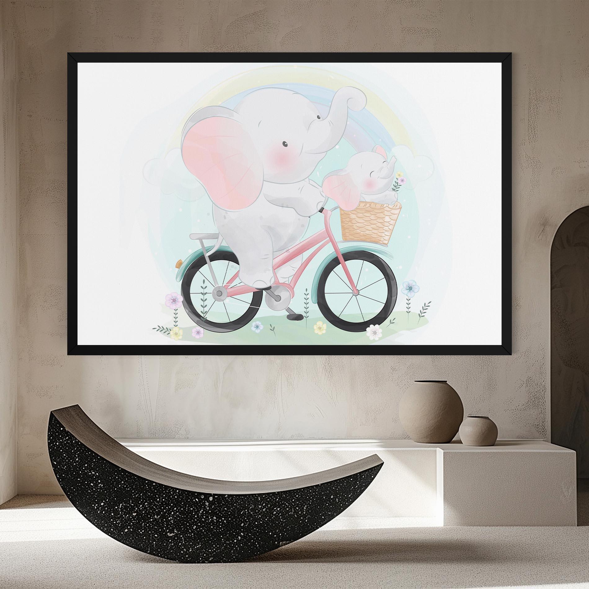 Tablou Canvas Elephant Bike mockup 8