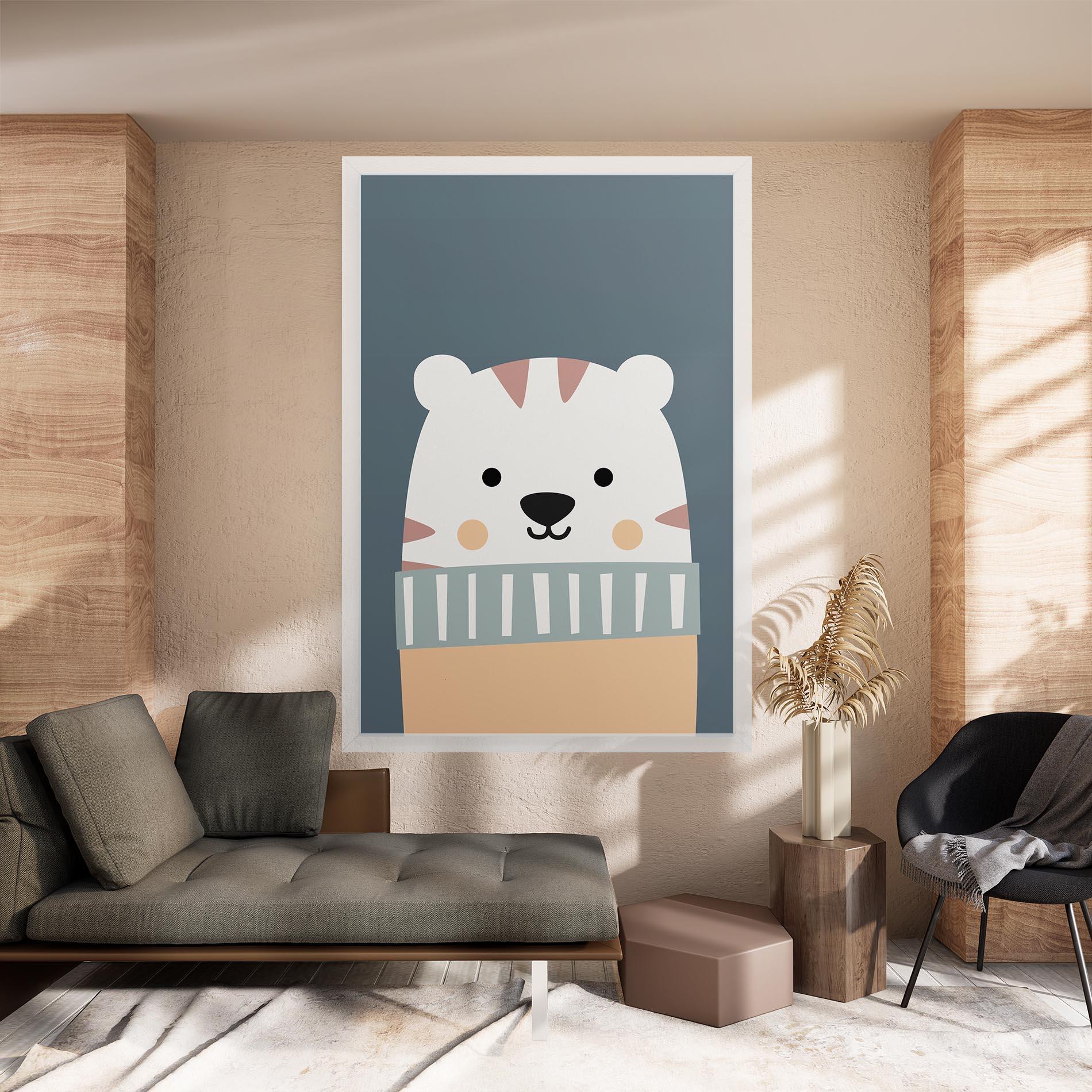 Tablou Canvas Cute White Tiger mockup 8