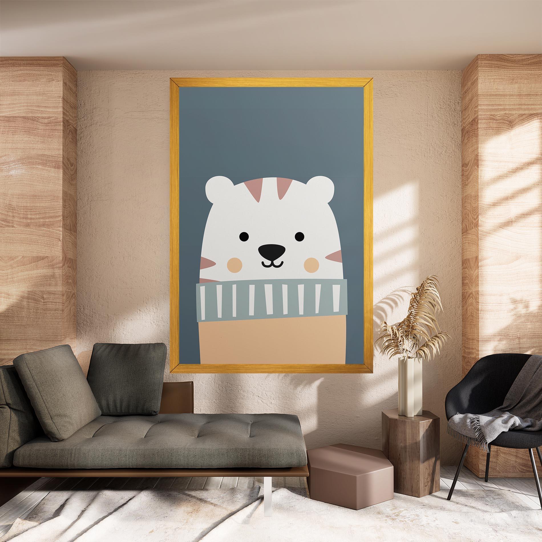 Tablou Canvas Cute White Tiger mockup 8