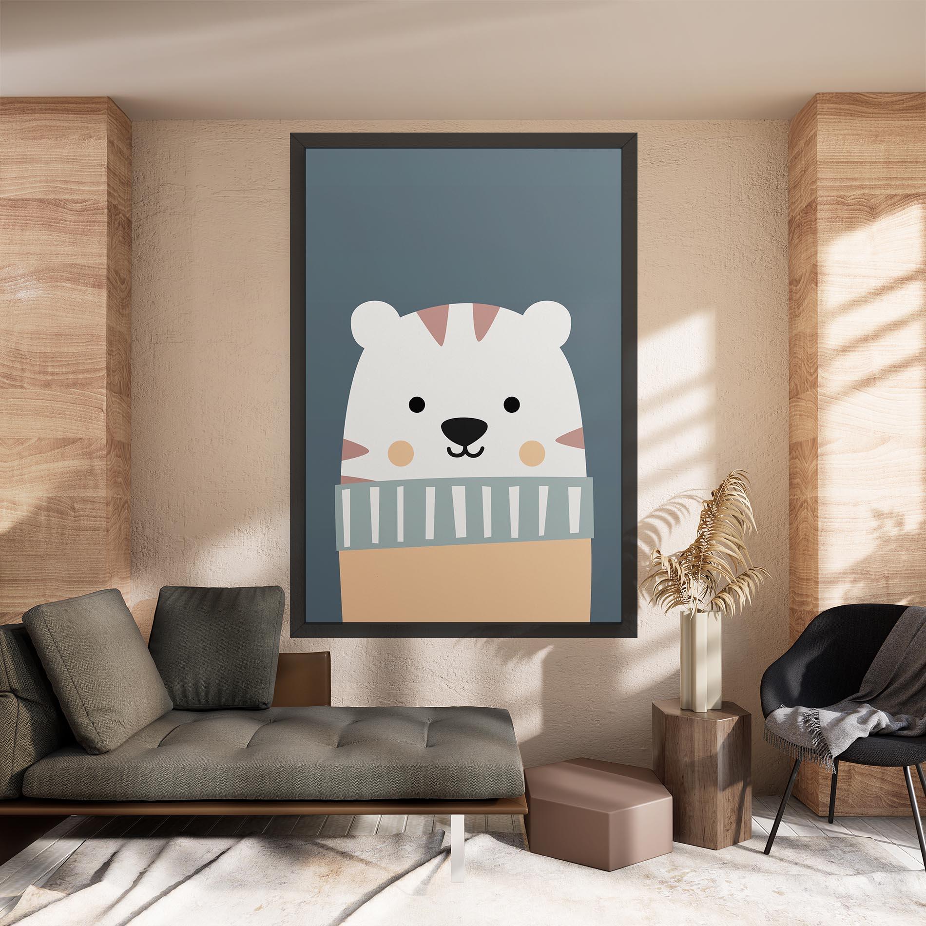 Tablou Canvas Cute White Tiger mockup 8