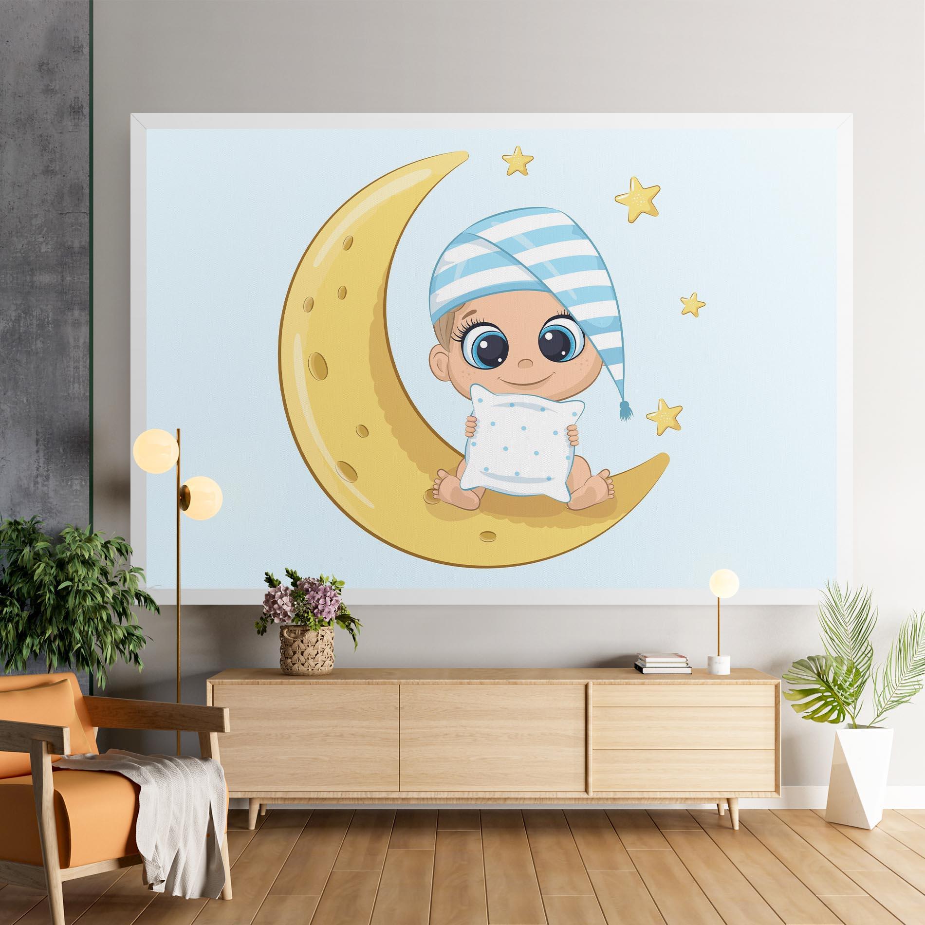 Tablou Canvas Baby On Moon mockup 9