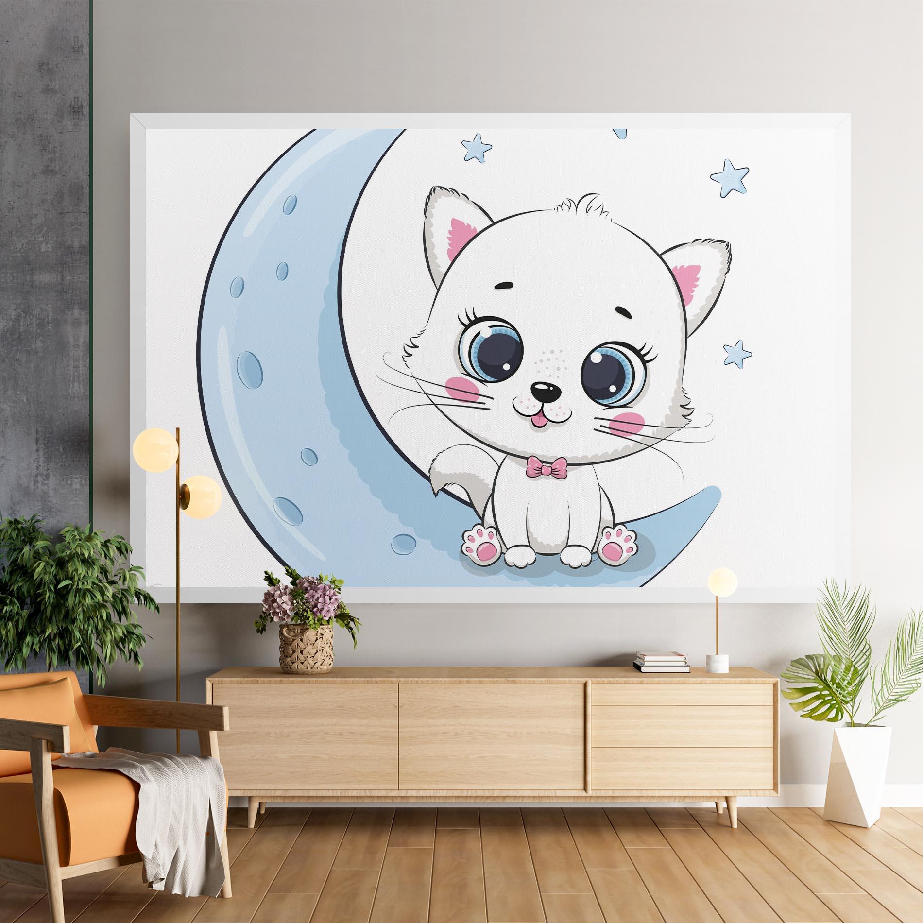 Tablou Canvas Blue Moon Cat mockup 9