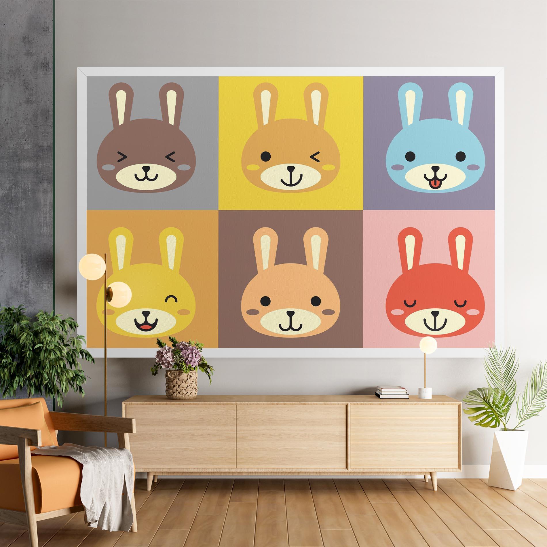 Tablou Canvas Bunny Colors mockup 9