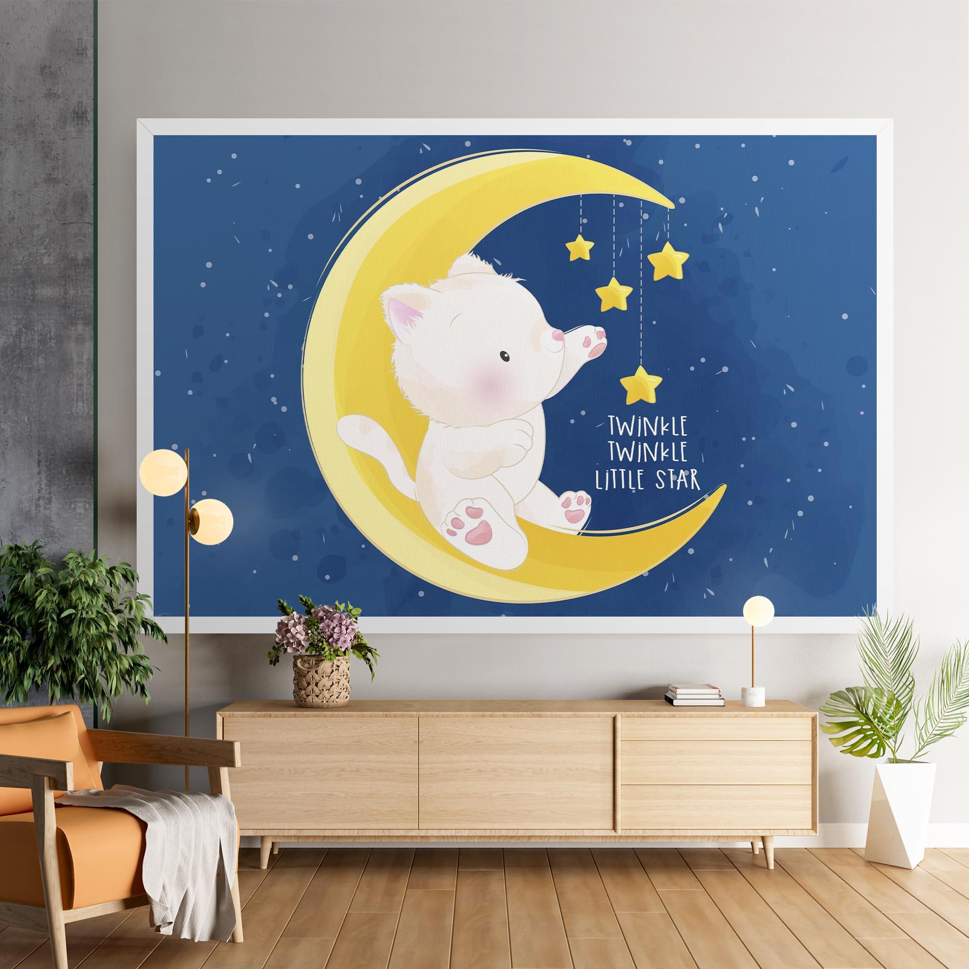 Tablou Canvas Cat Moon Star mockup 9