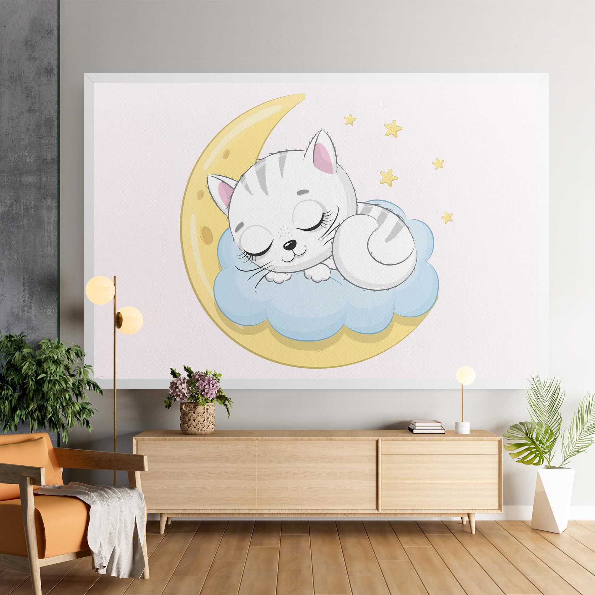 Moon Cat Sleeping mockup 9
