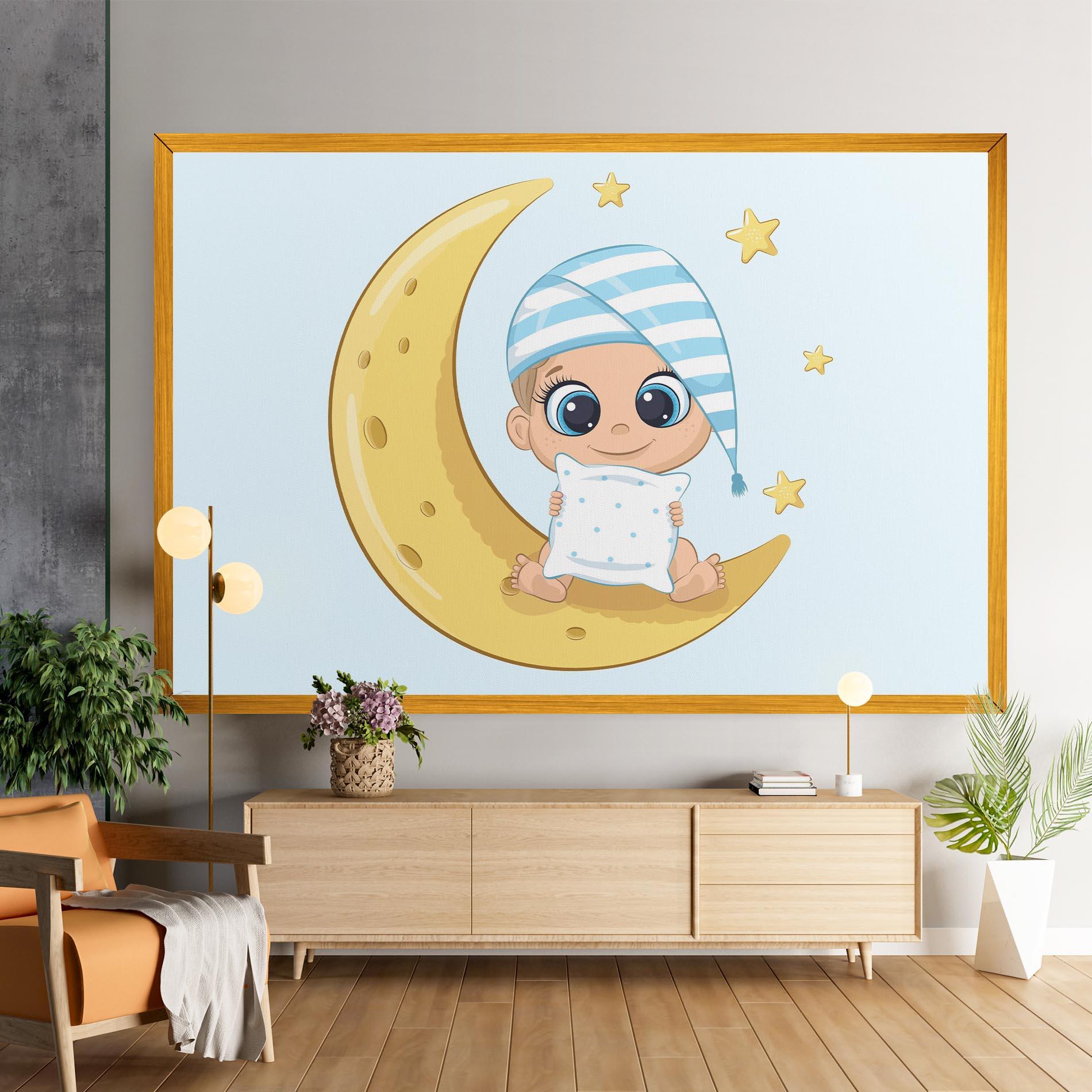 Tablou Canvas Baby On Moon mockup 9