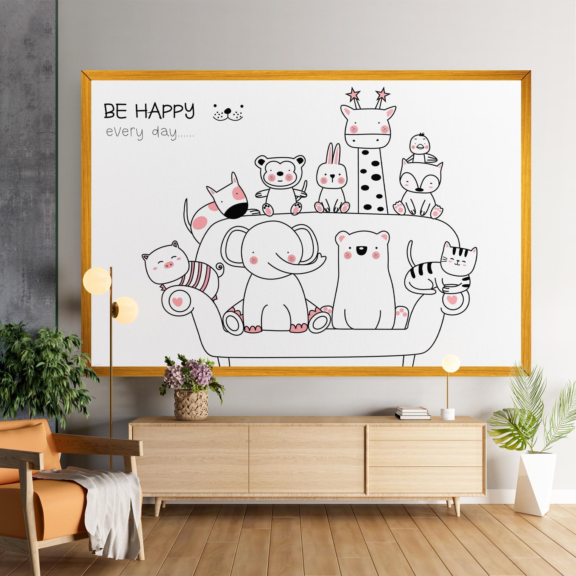 Tablou Canvas Be Happy Animals mockup 9
