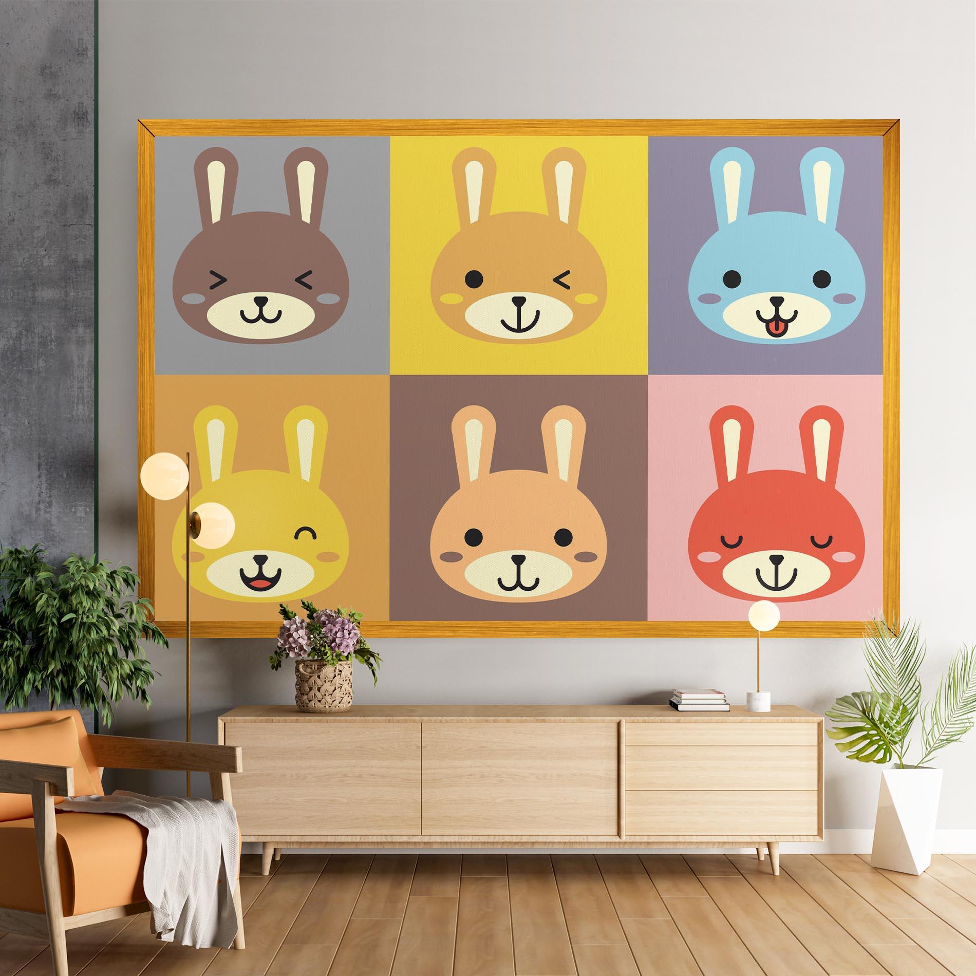 Tablou Canvas Bunny Colors mockup 9