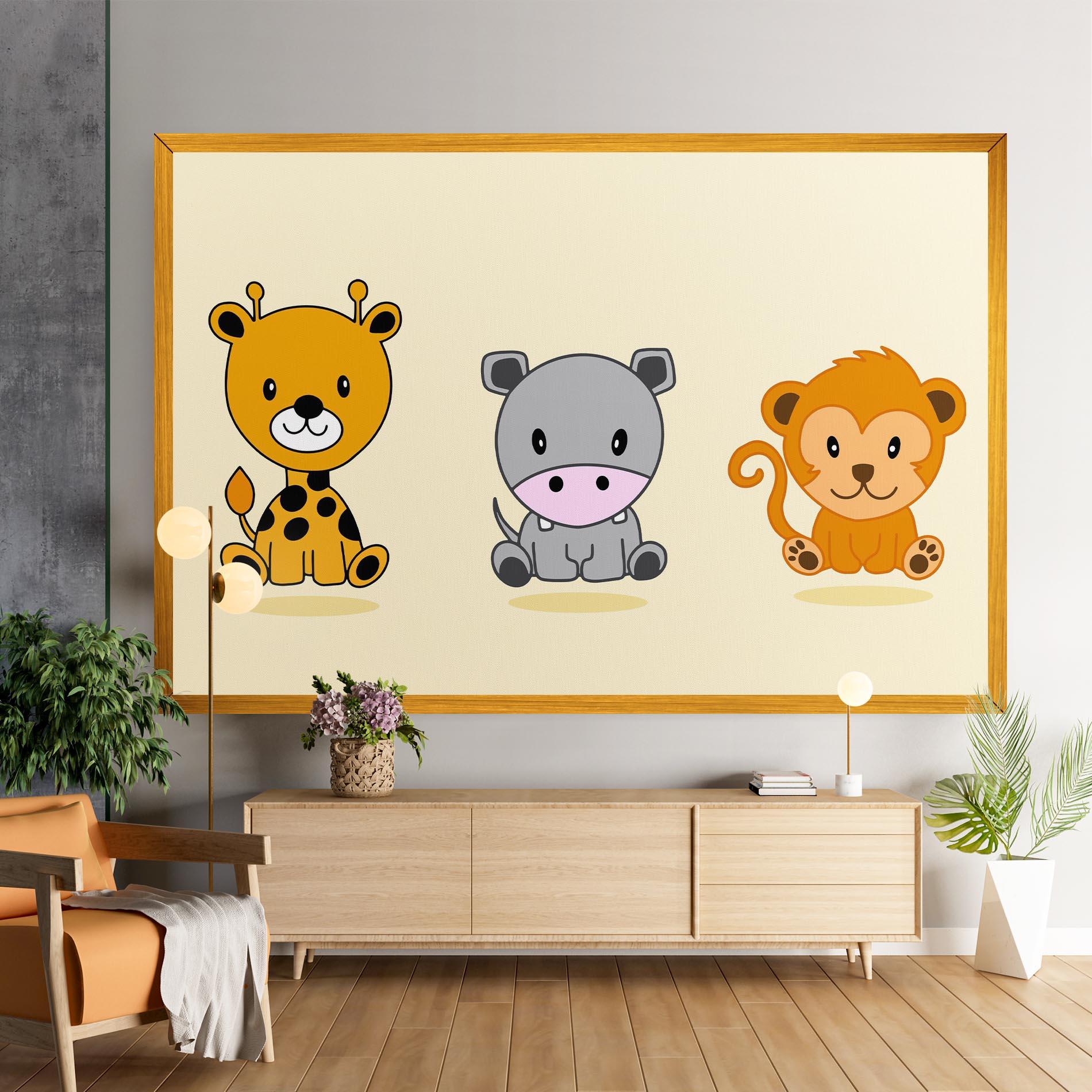 Tablou Canvas Cream Animals mockup 9