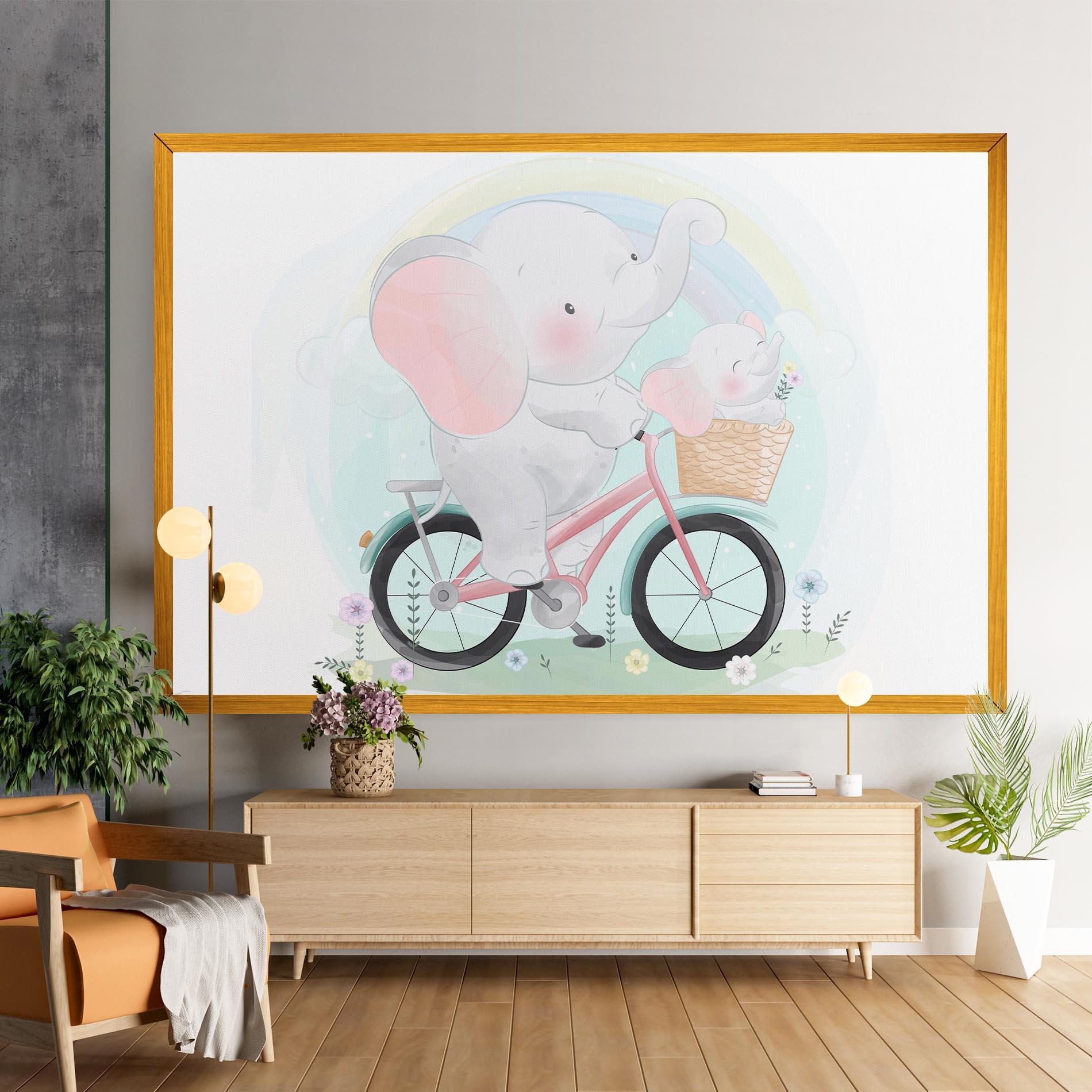 Tablou Canvas Elephant Bike mockup 9