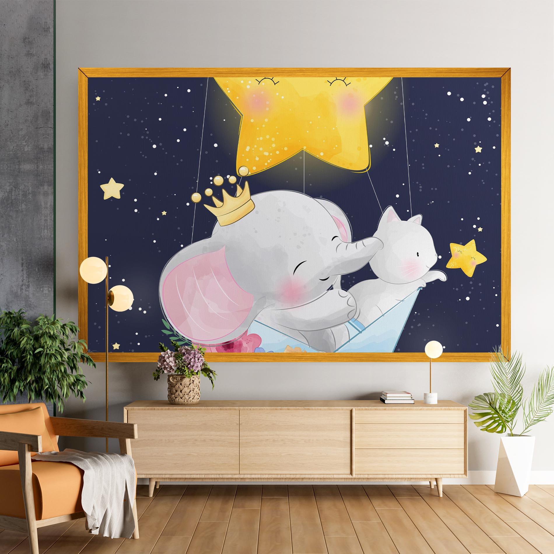 Tablou Canvas Elephant Cat mockup 9