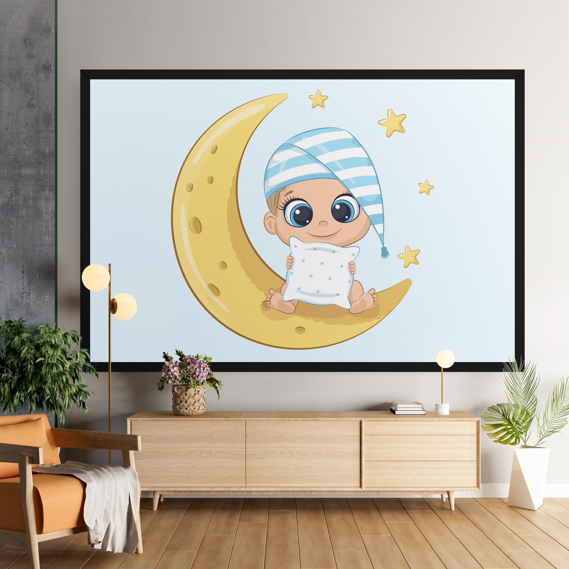 Tablou Canvas Baby On Moon mockup 9