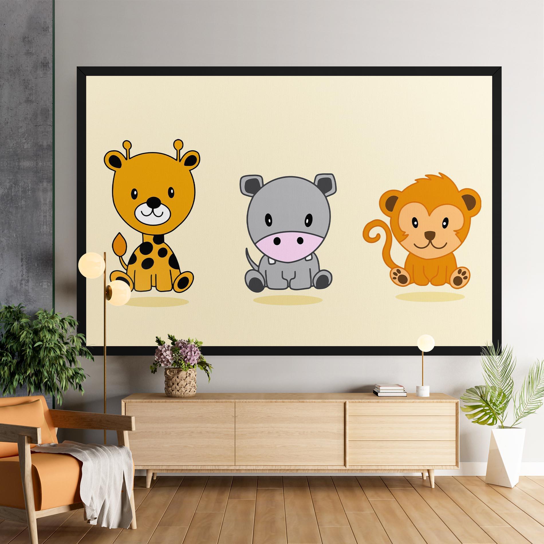 Tablou Canvas Cream Animals mockup 9