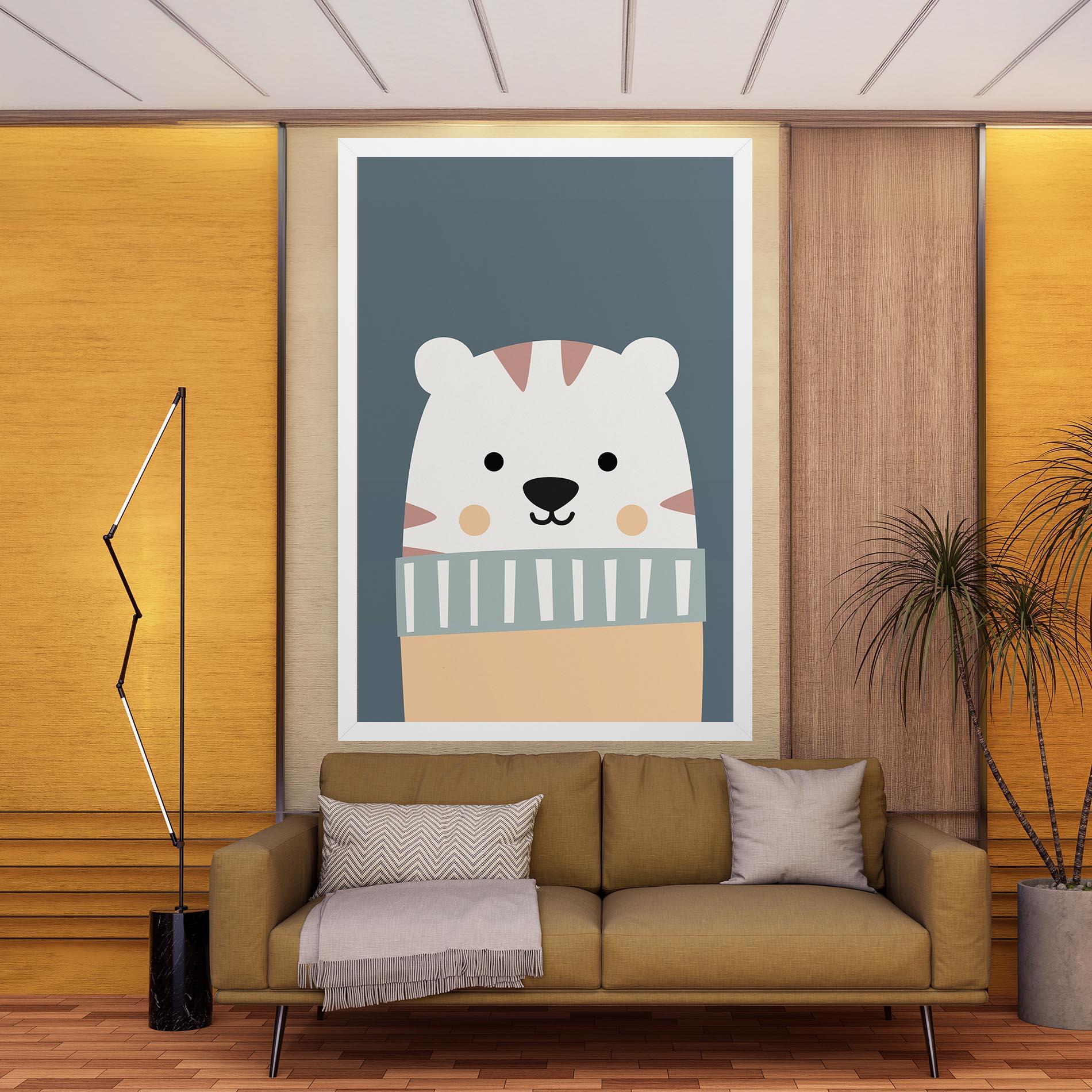 Tablou Canvas Cute White Tiger mockup 9