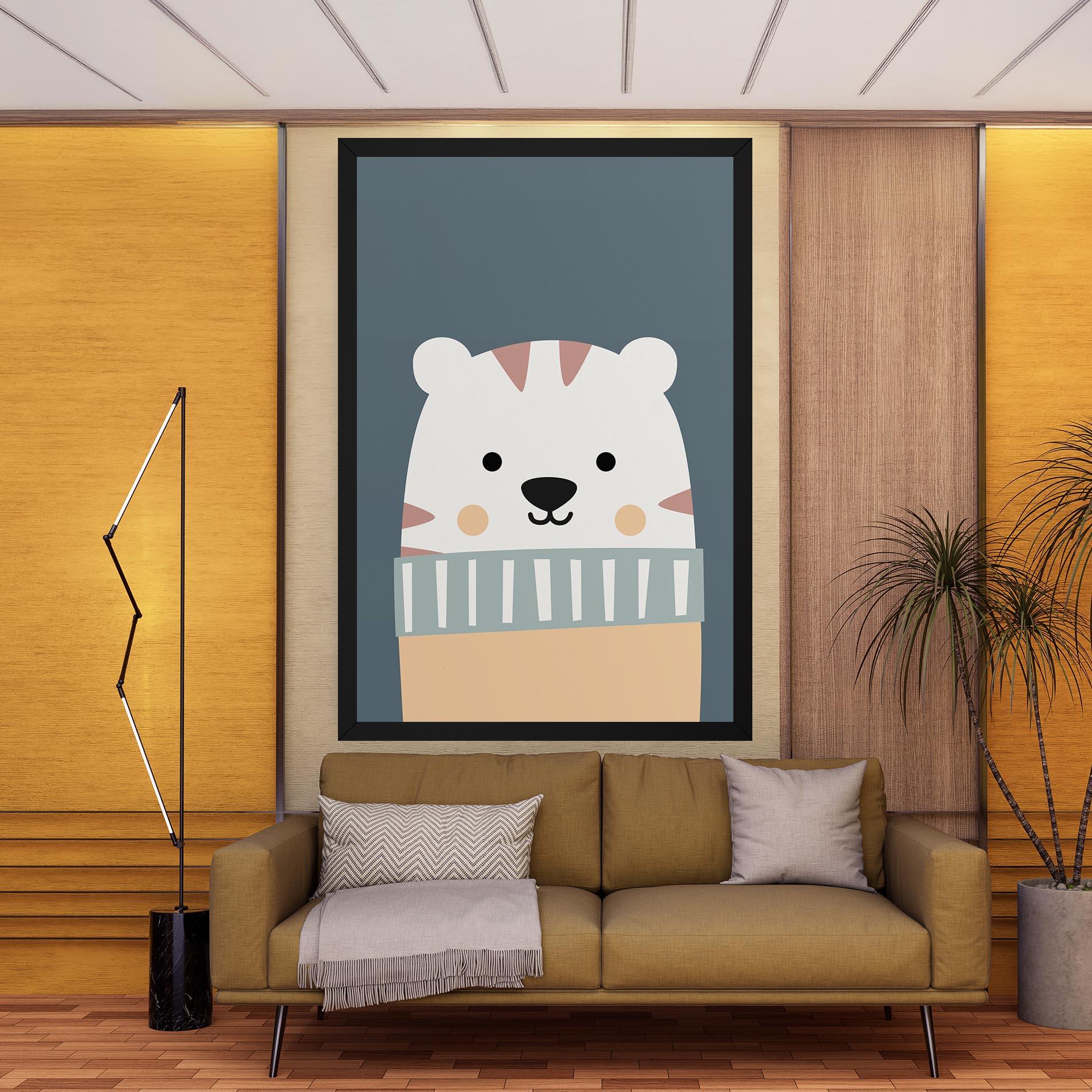 Tablou Canvas Cute White Tiger mockup 9