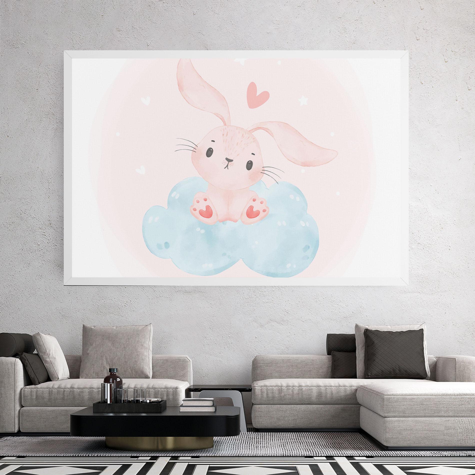 Tablou Canvas Cloud Pink Bunny mockup 2