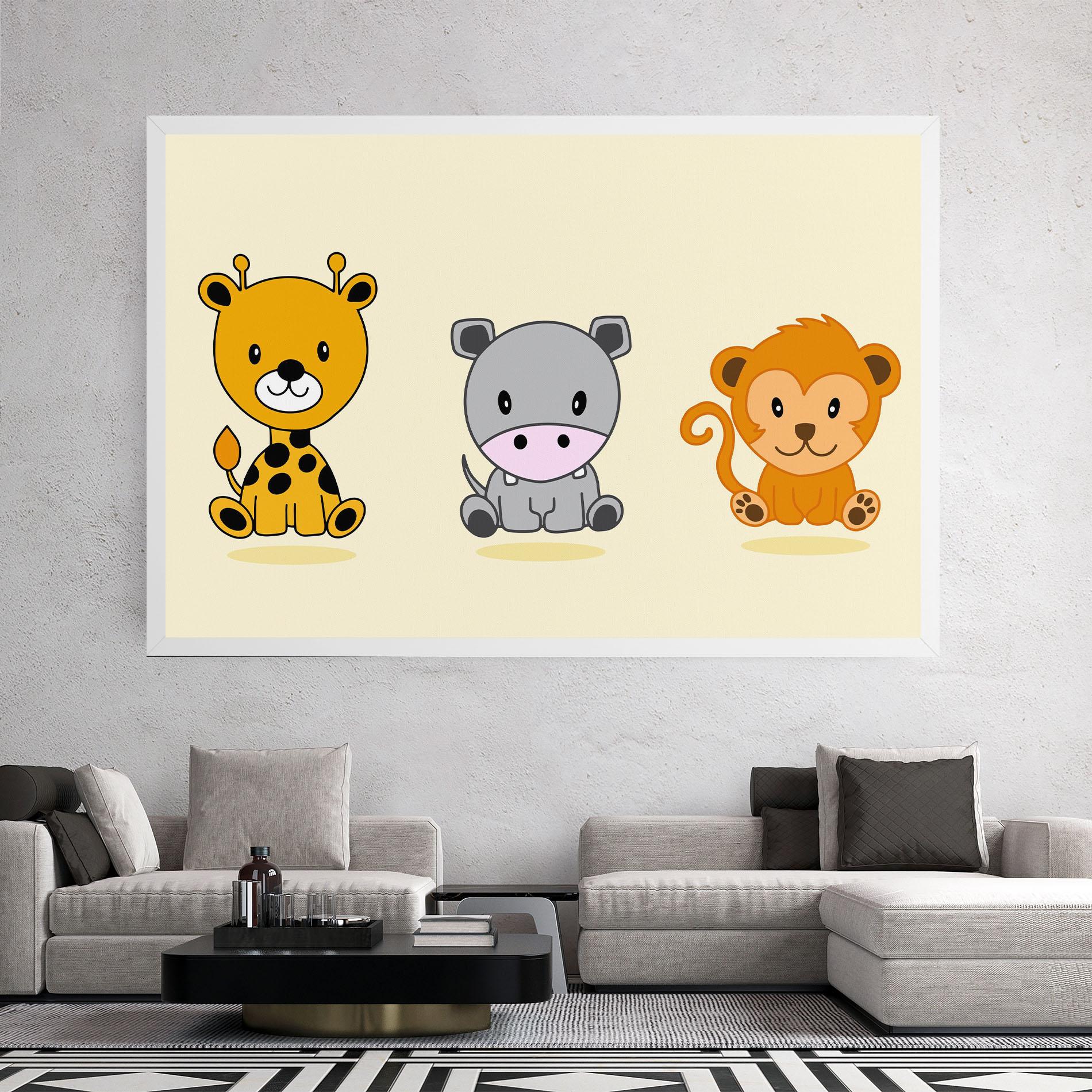 Tablou Canvas Cream Animals mockup 2