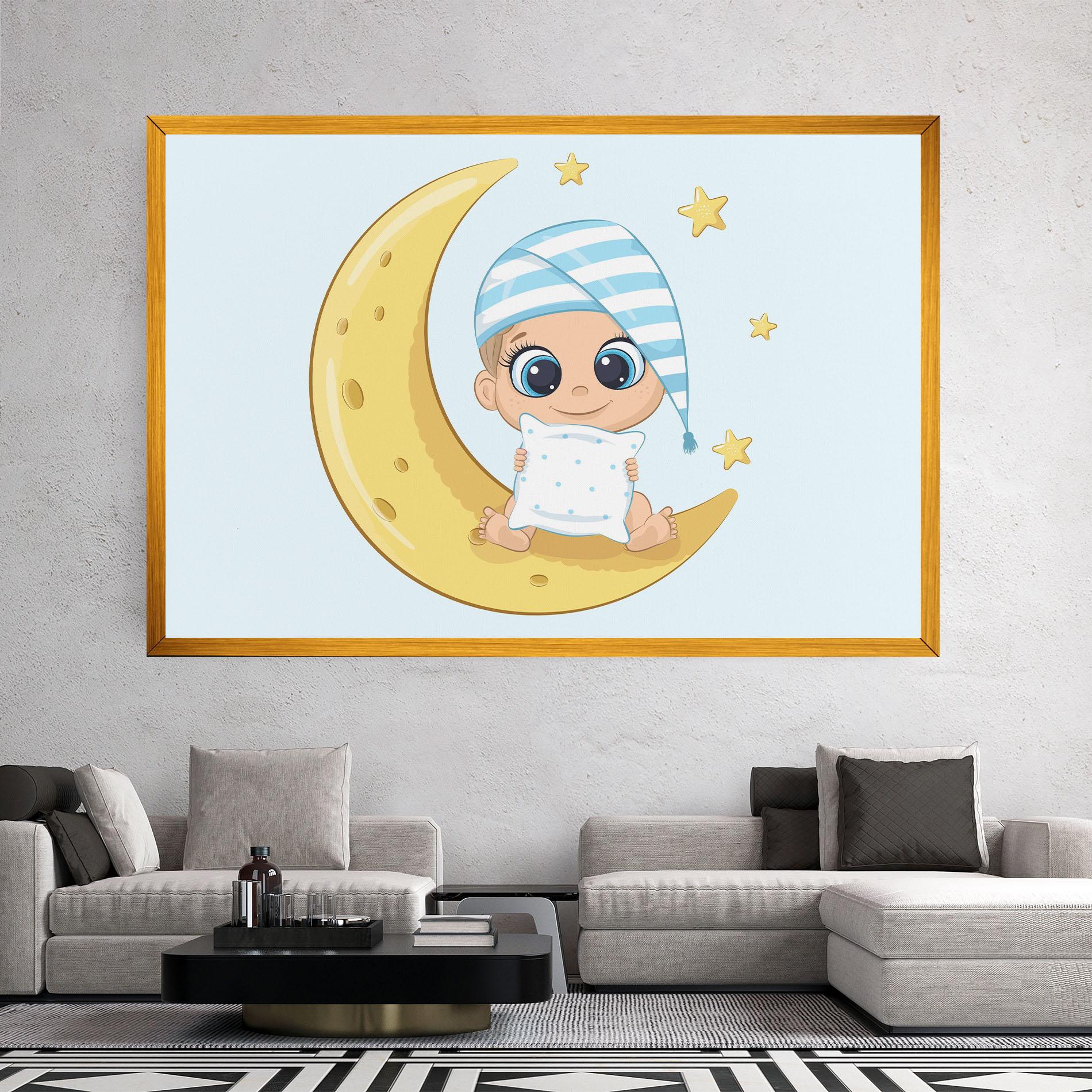 Tablou Canvas Baby On Moon mockup 2