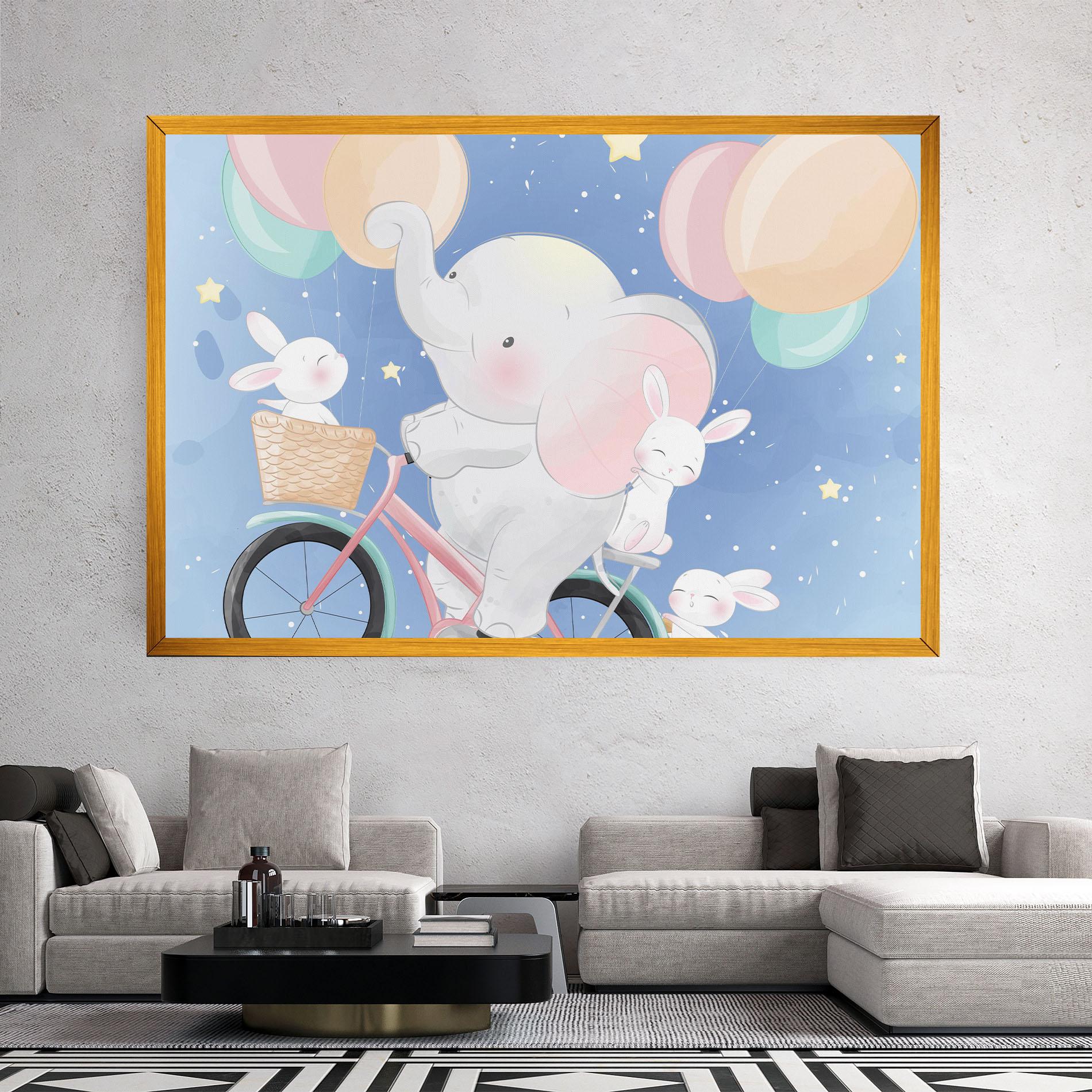Tablou Canvas Bike Elephant mockup 2