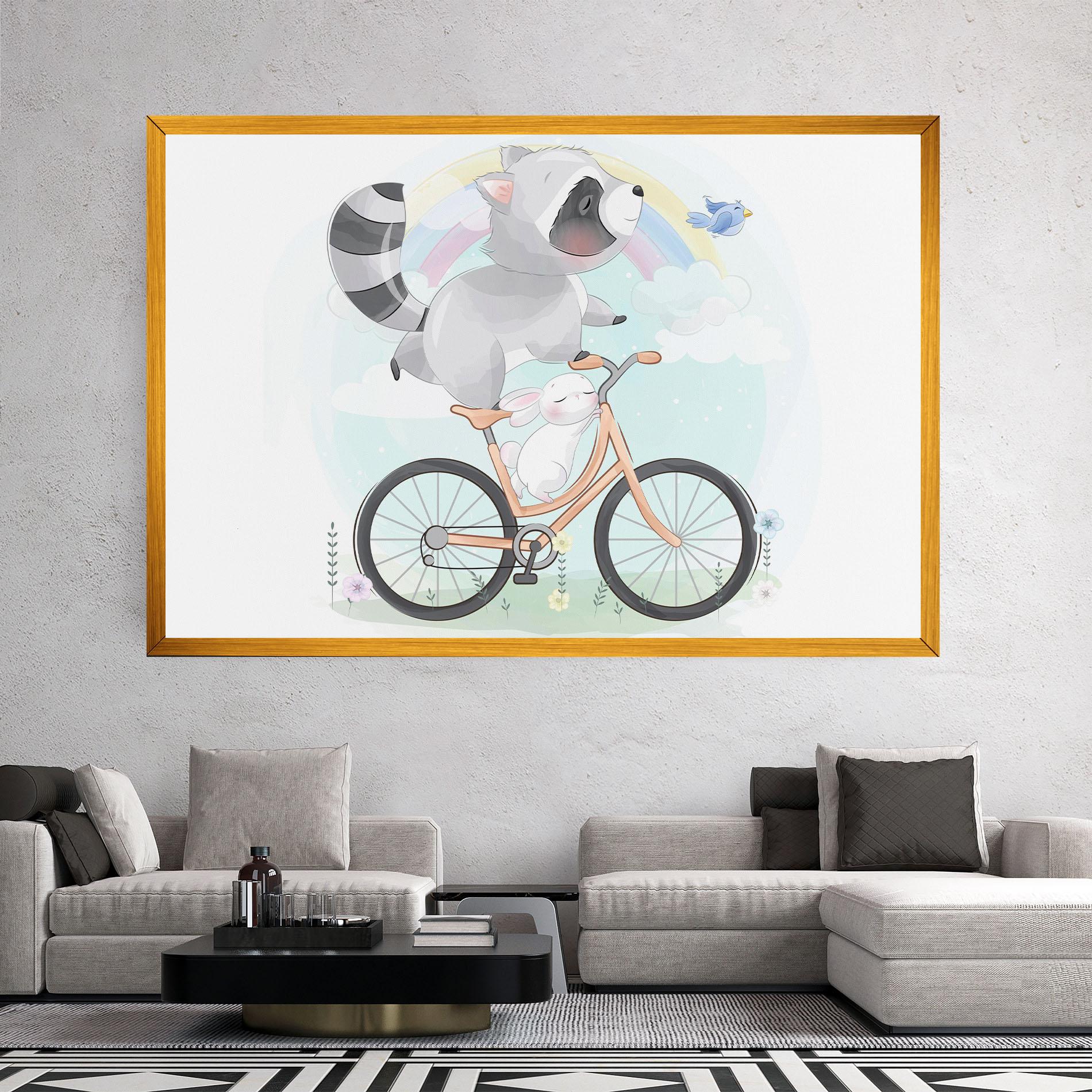 Tablou Canvas Bike Ride Animal mockup 2
