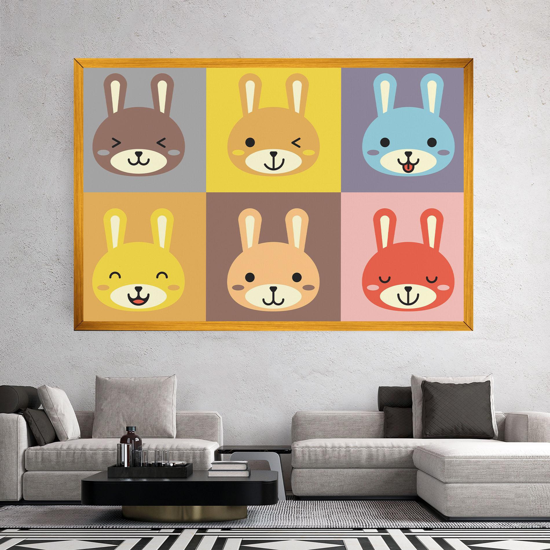 Tablou Canvas Bunny Colors mockup 2