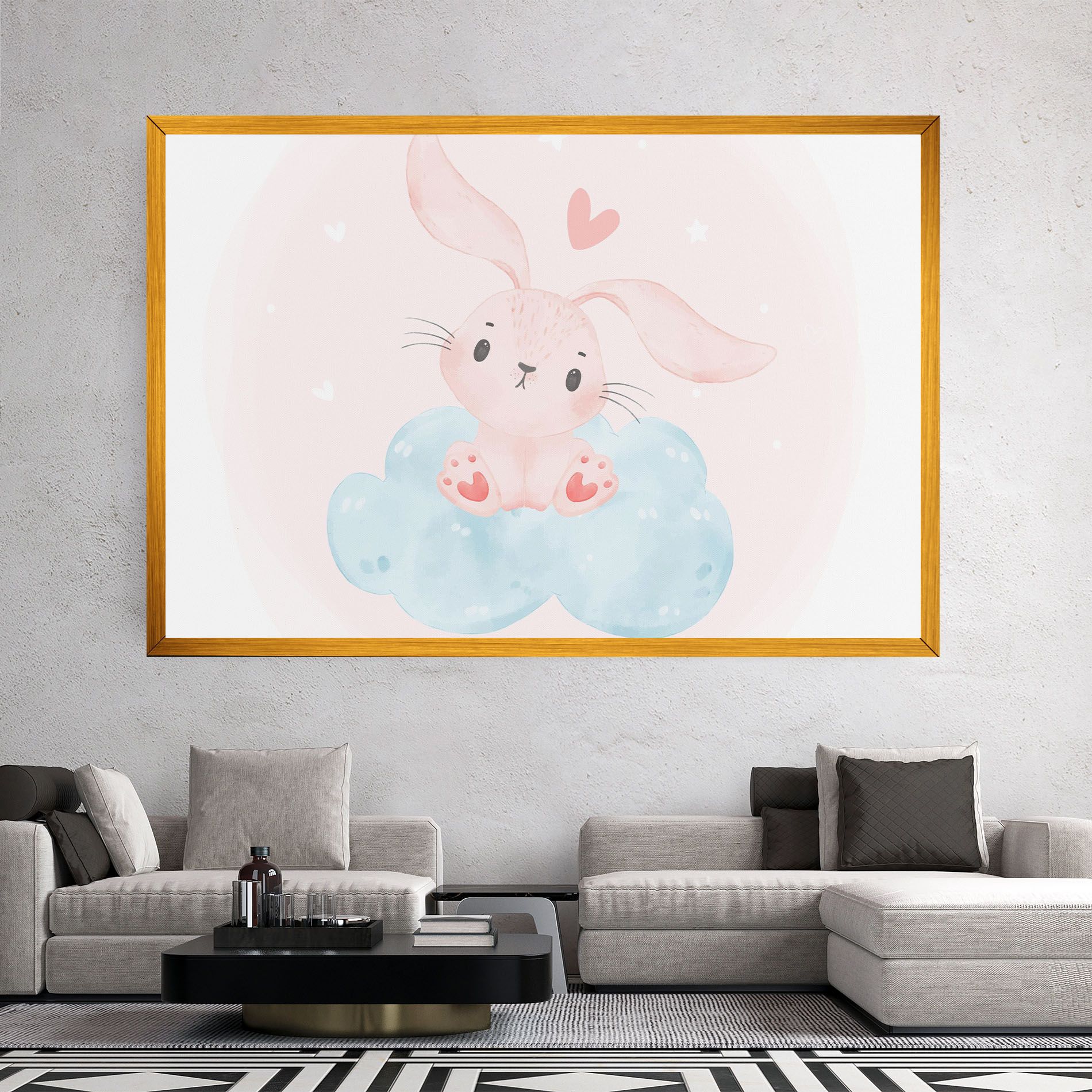 Cloud Pink Bunny mockup 2