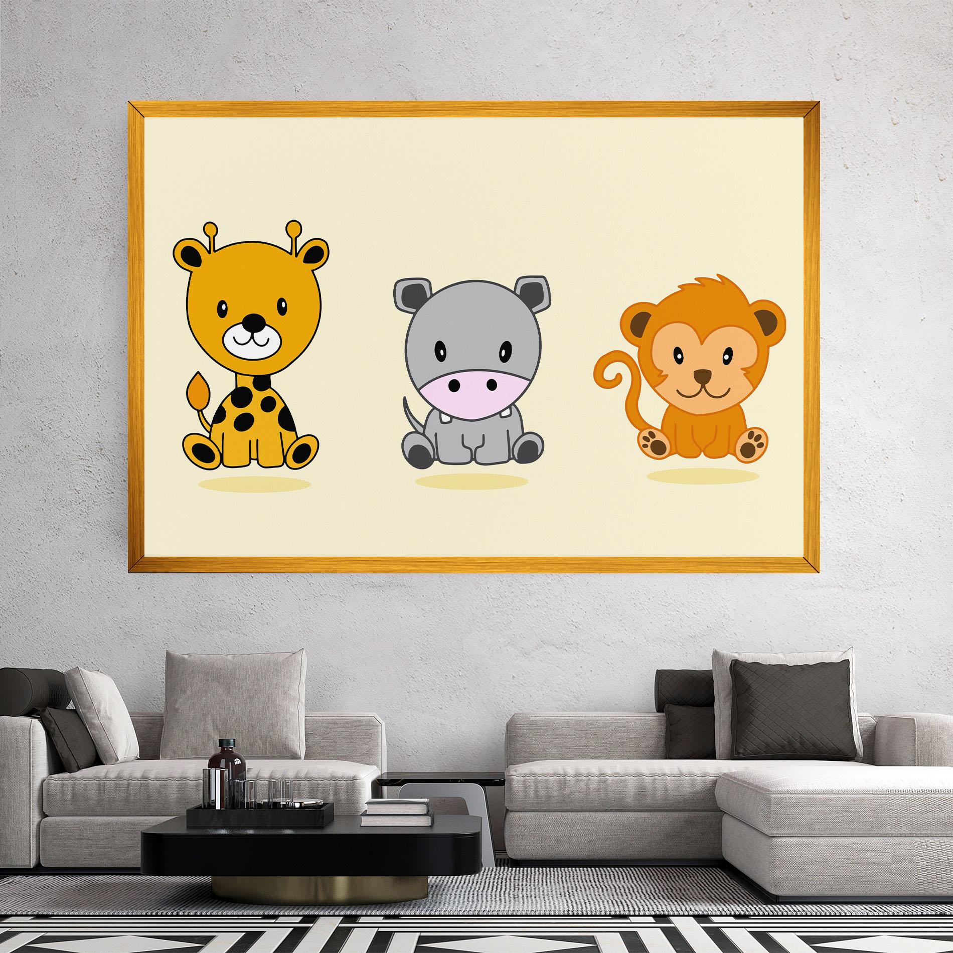 Tablou Canvas Cream Animals mockup 2
