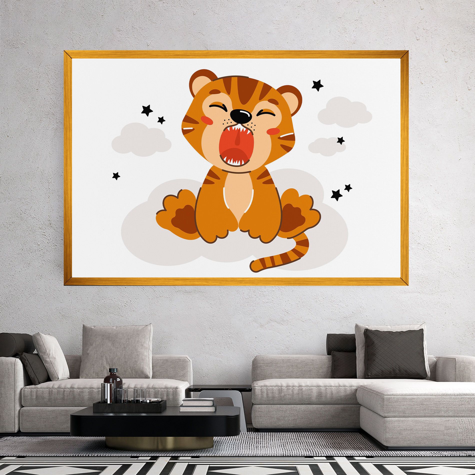 Cute Sleepy Tiger mockup 2