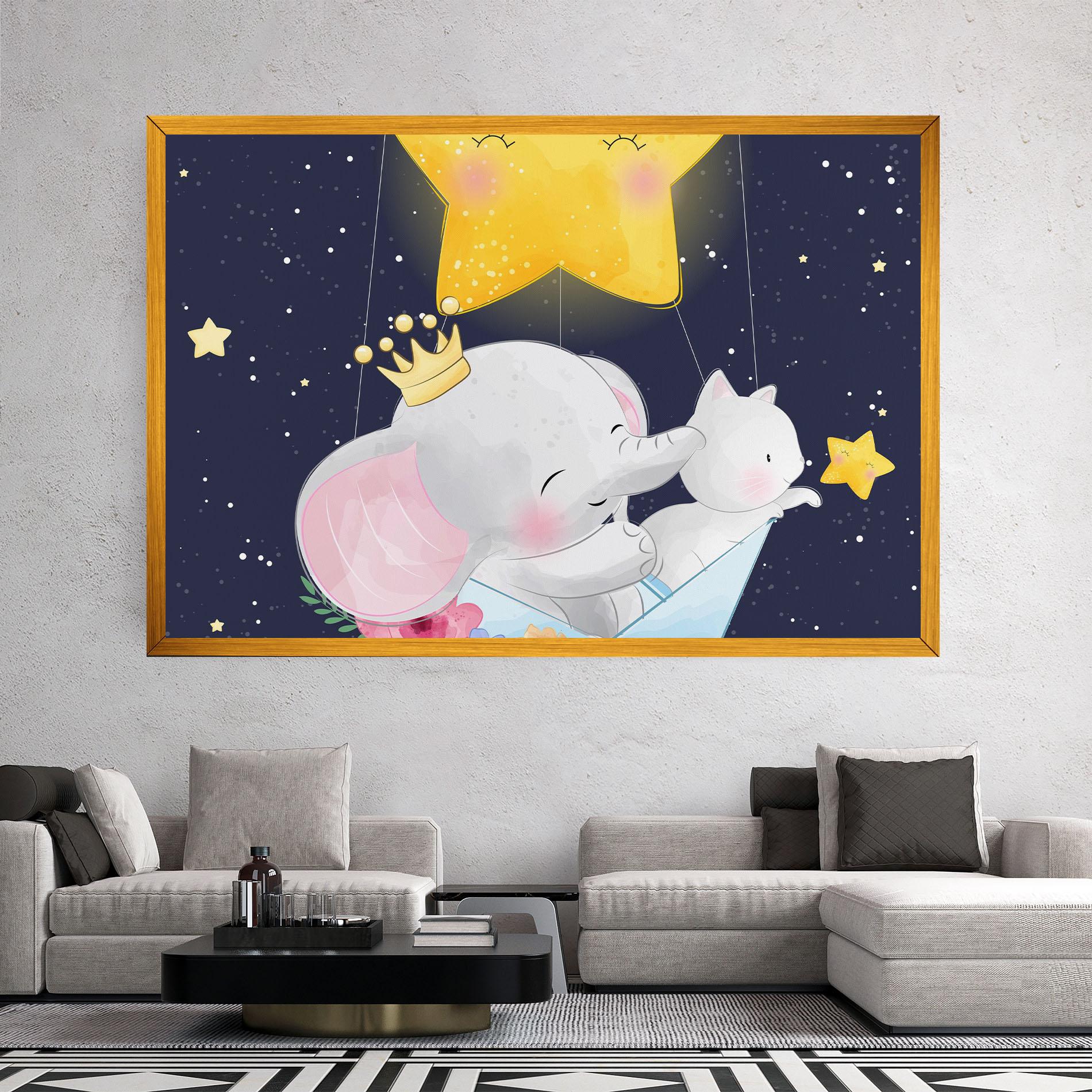 Tablou Canvas Elephant Cat mockup 2