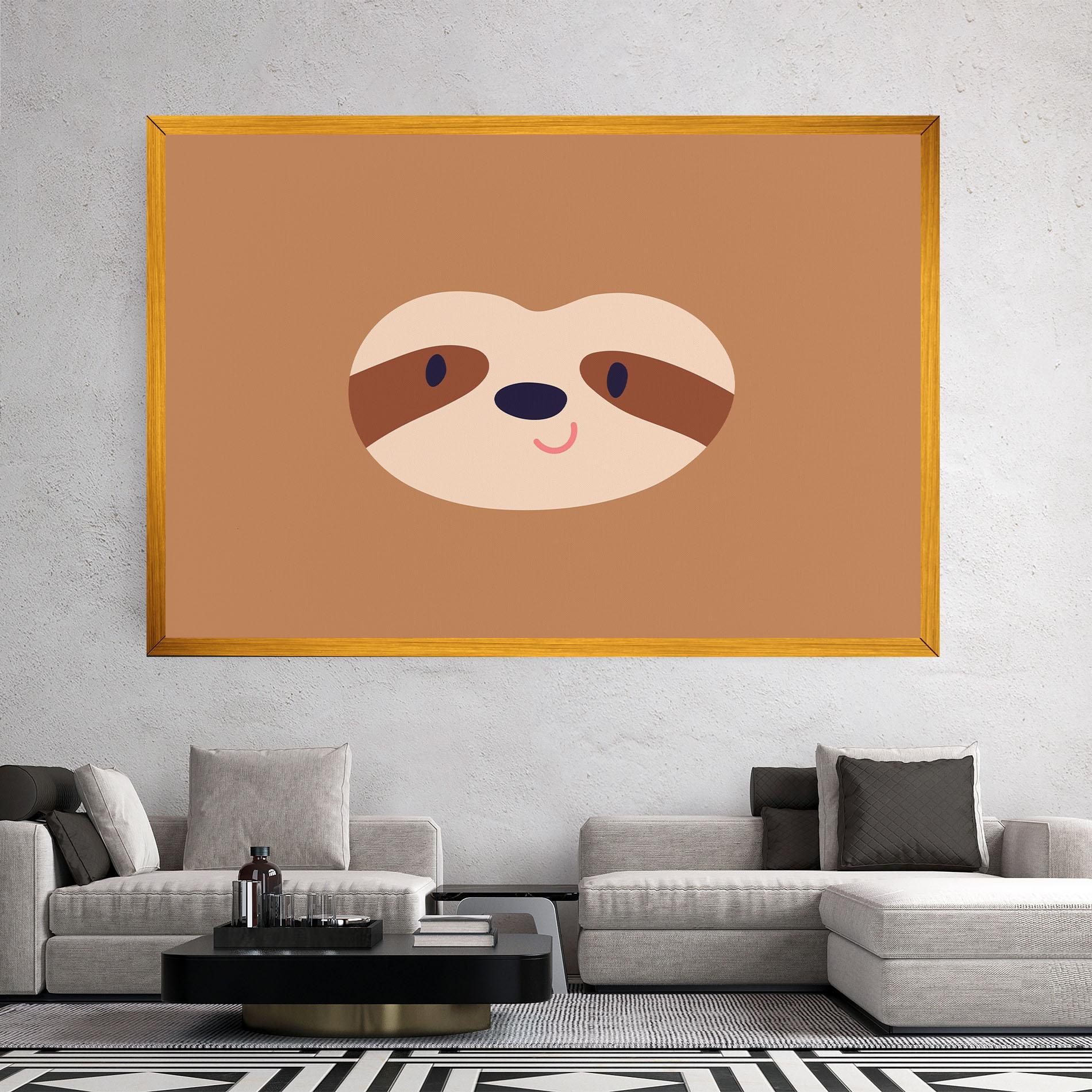 Tablou Canvas Sloth Face Portrait mockup 2