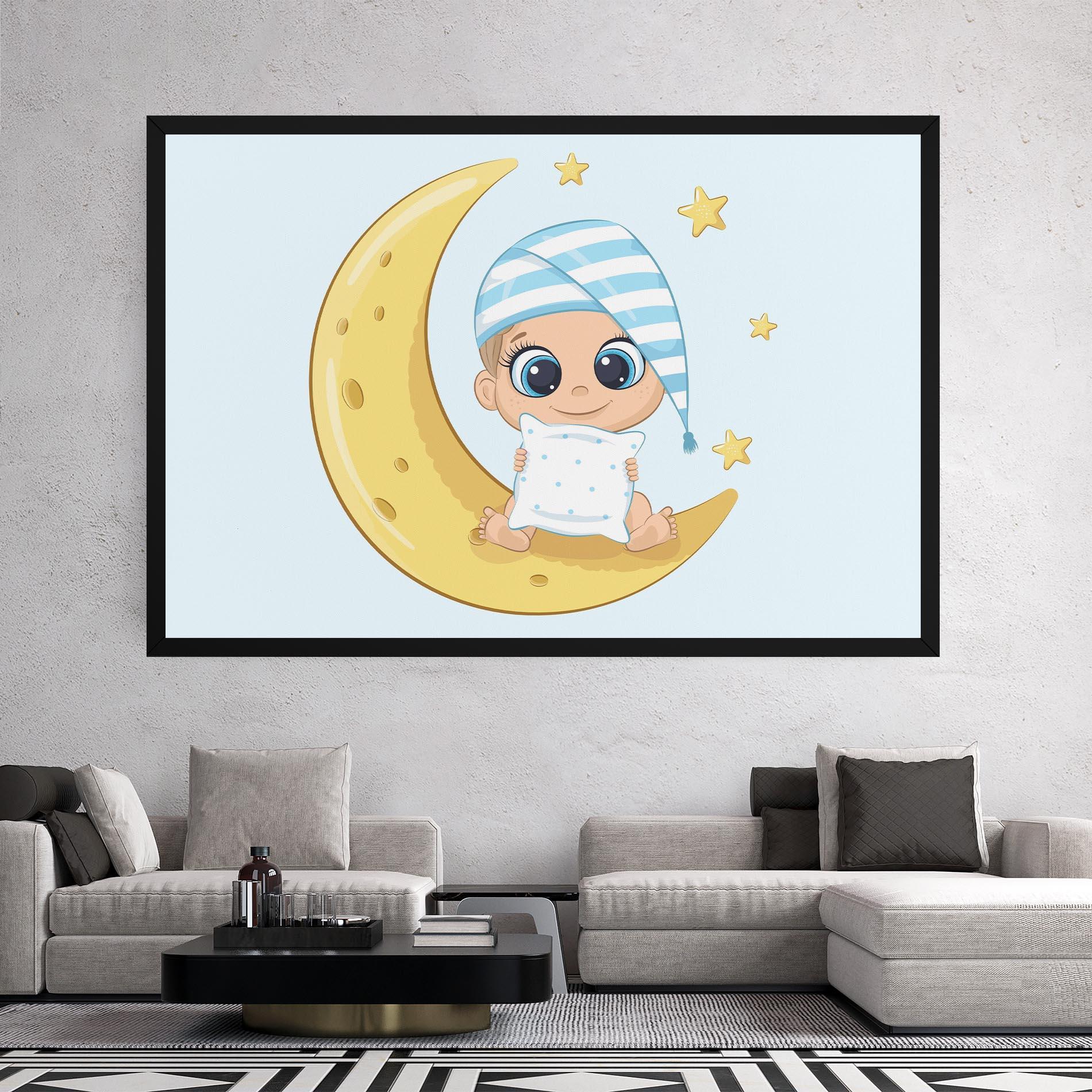 Tablou Canvas Baby On Moon mockup 2
