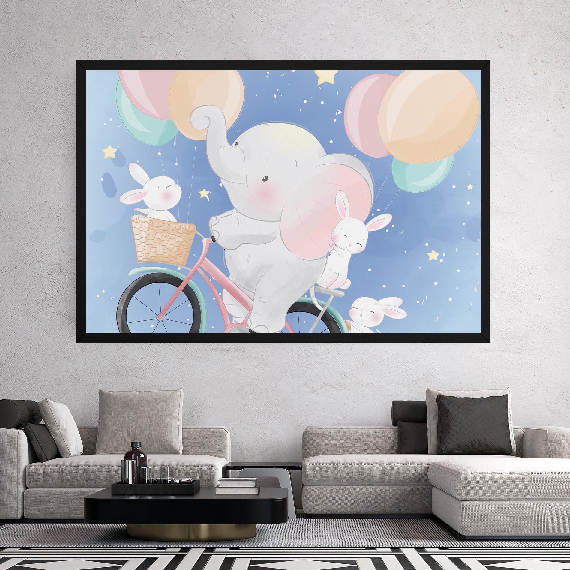 Tablou Canvas Bike Elephant mockup 2