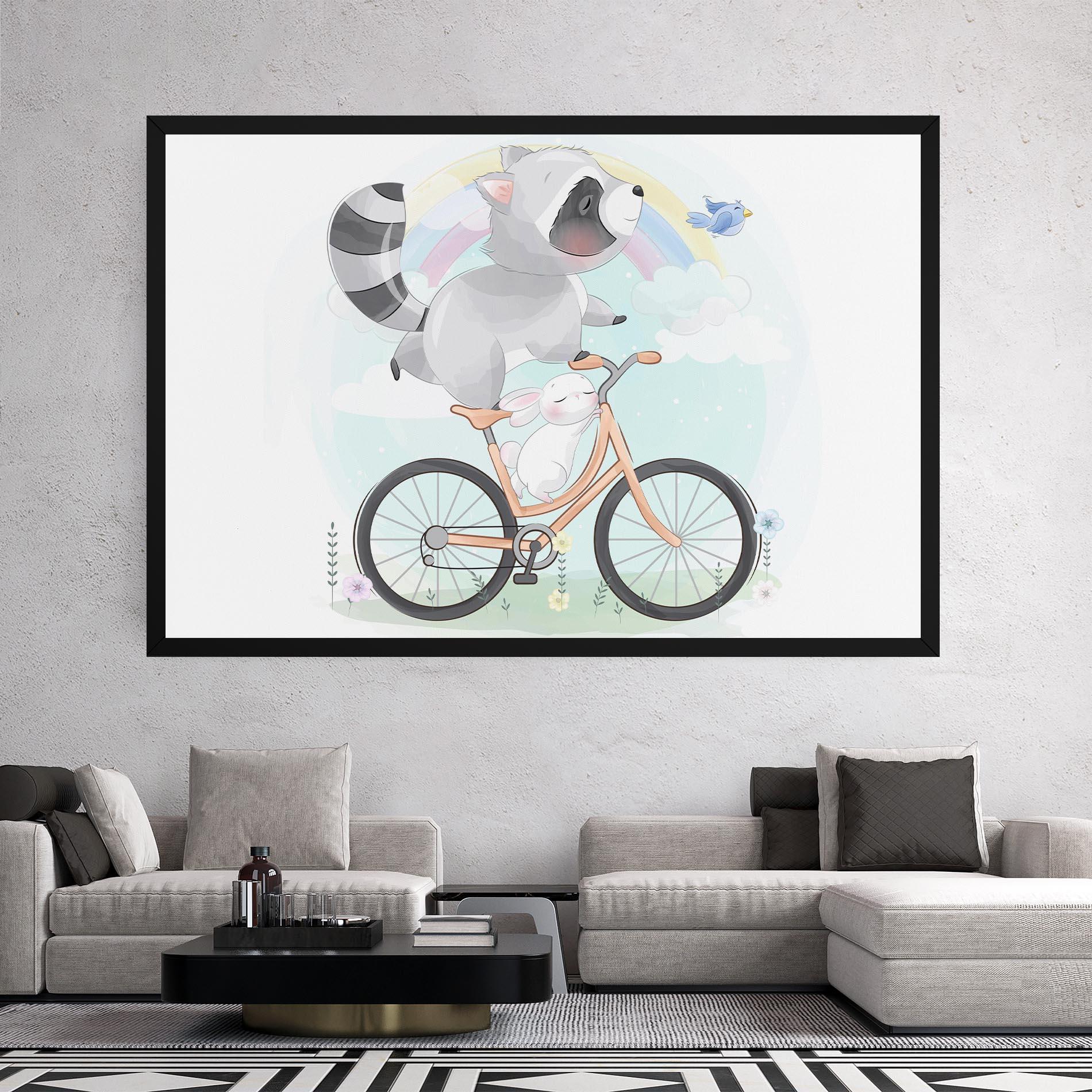 Tablou Canvas Bike Ride Animal mockup 2