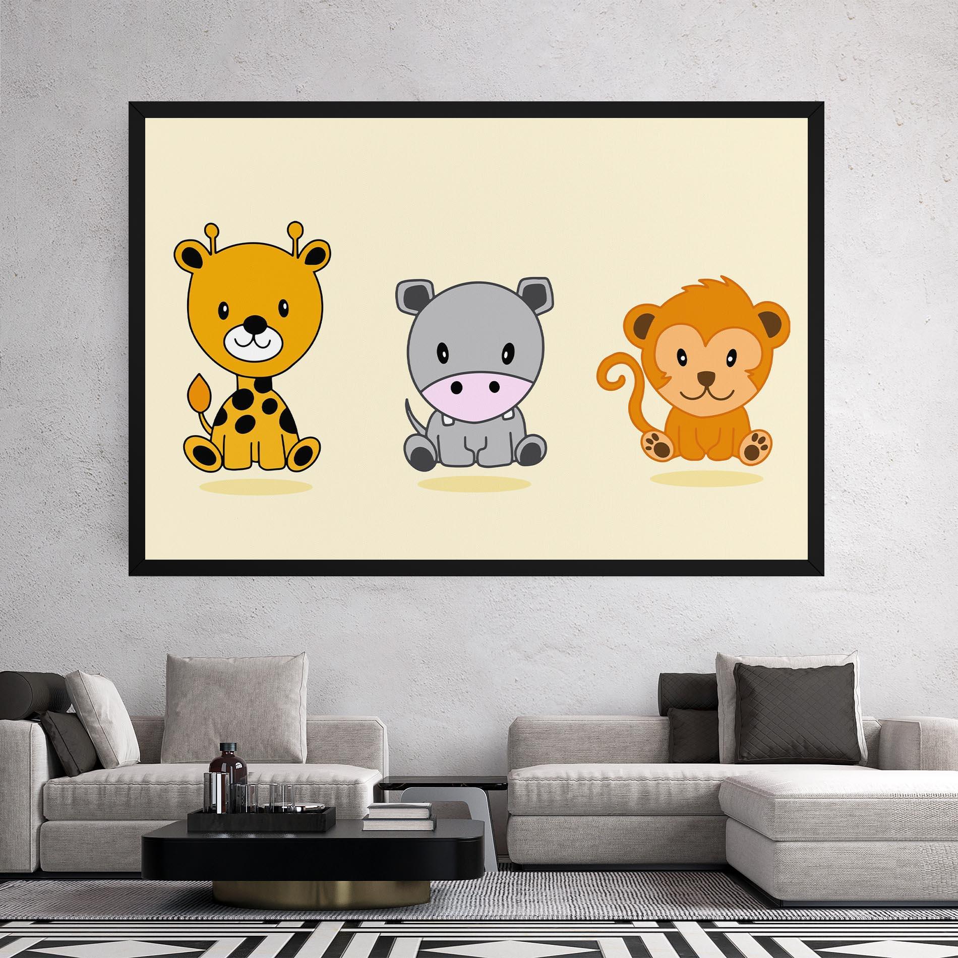 Tablou Canvas Cream Animals mockup 2