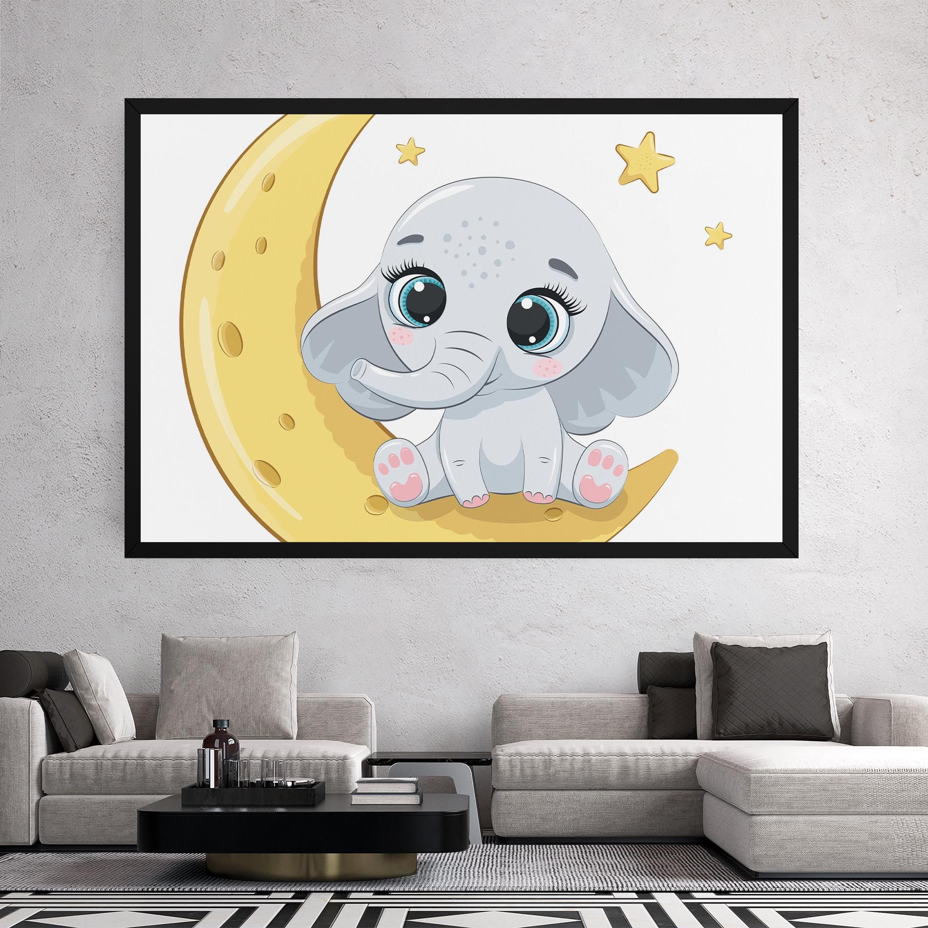 Cute Elephant Moon mockup 2