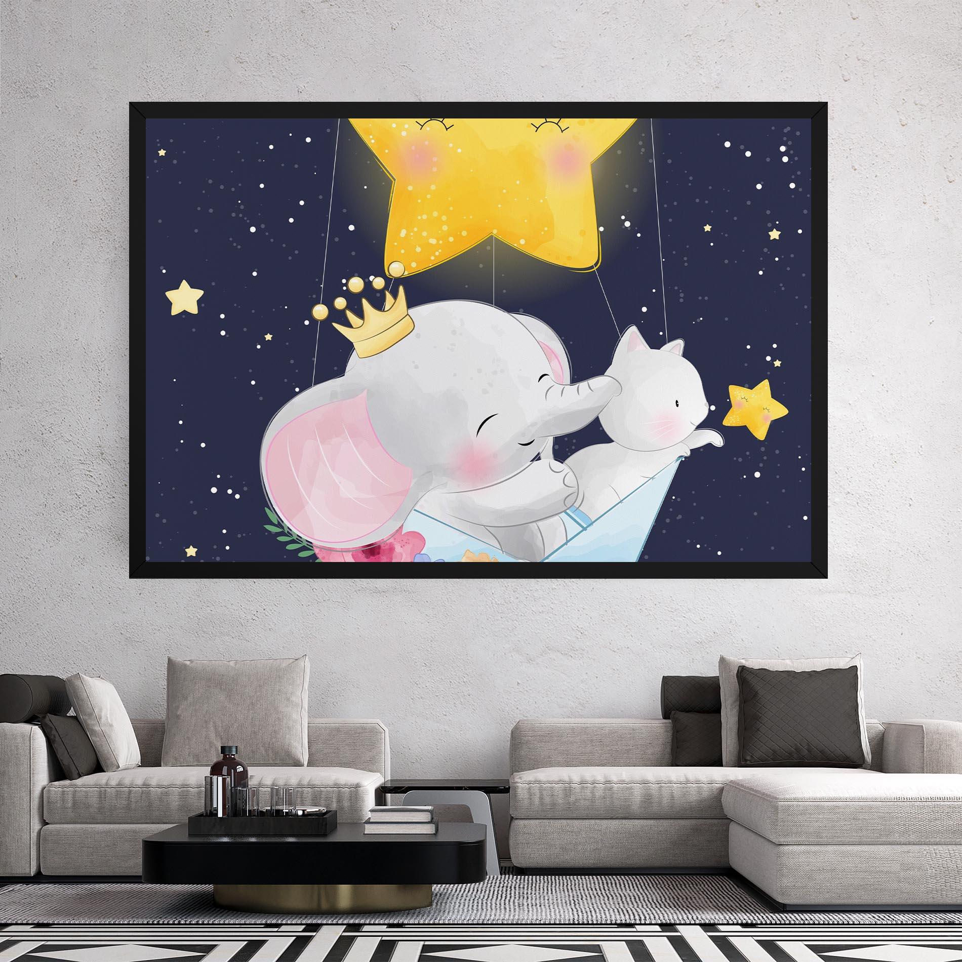 Tablou Canvas Elephant Cat mockup 2