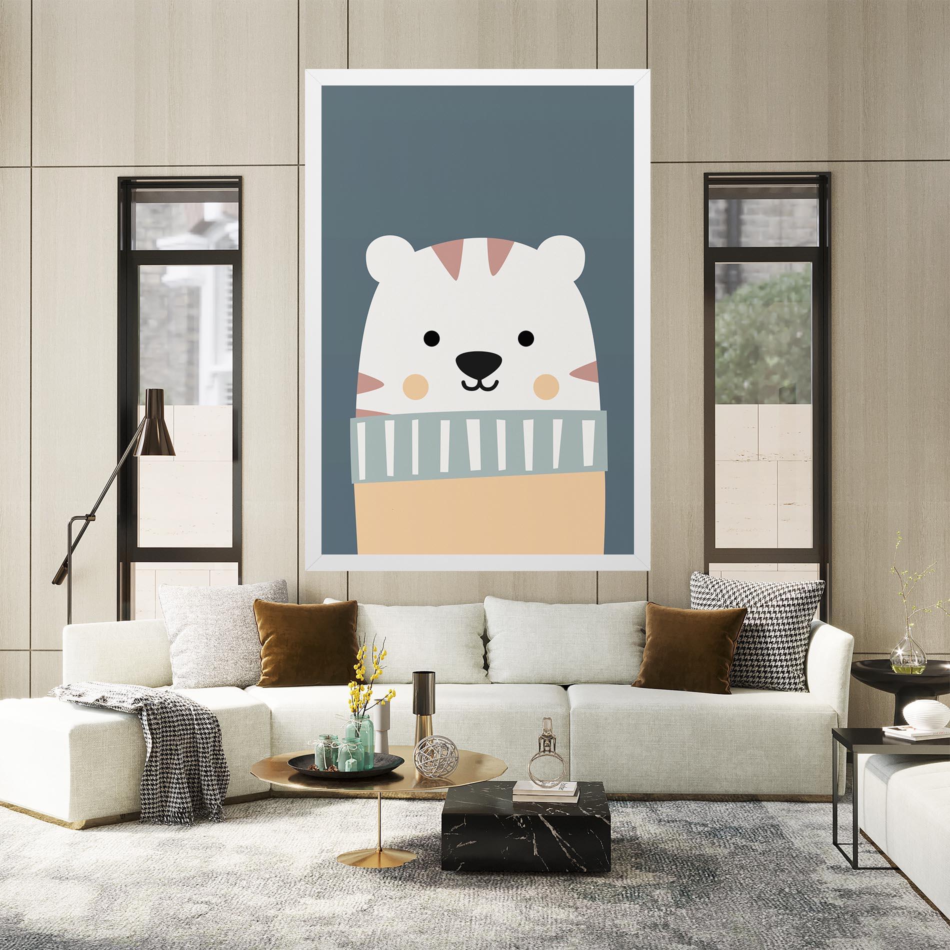 Tablou Canvas Cute White Tiger mockup 2