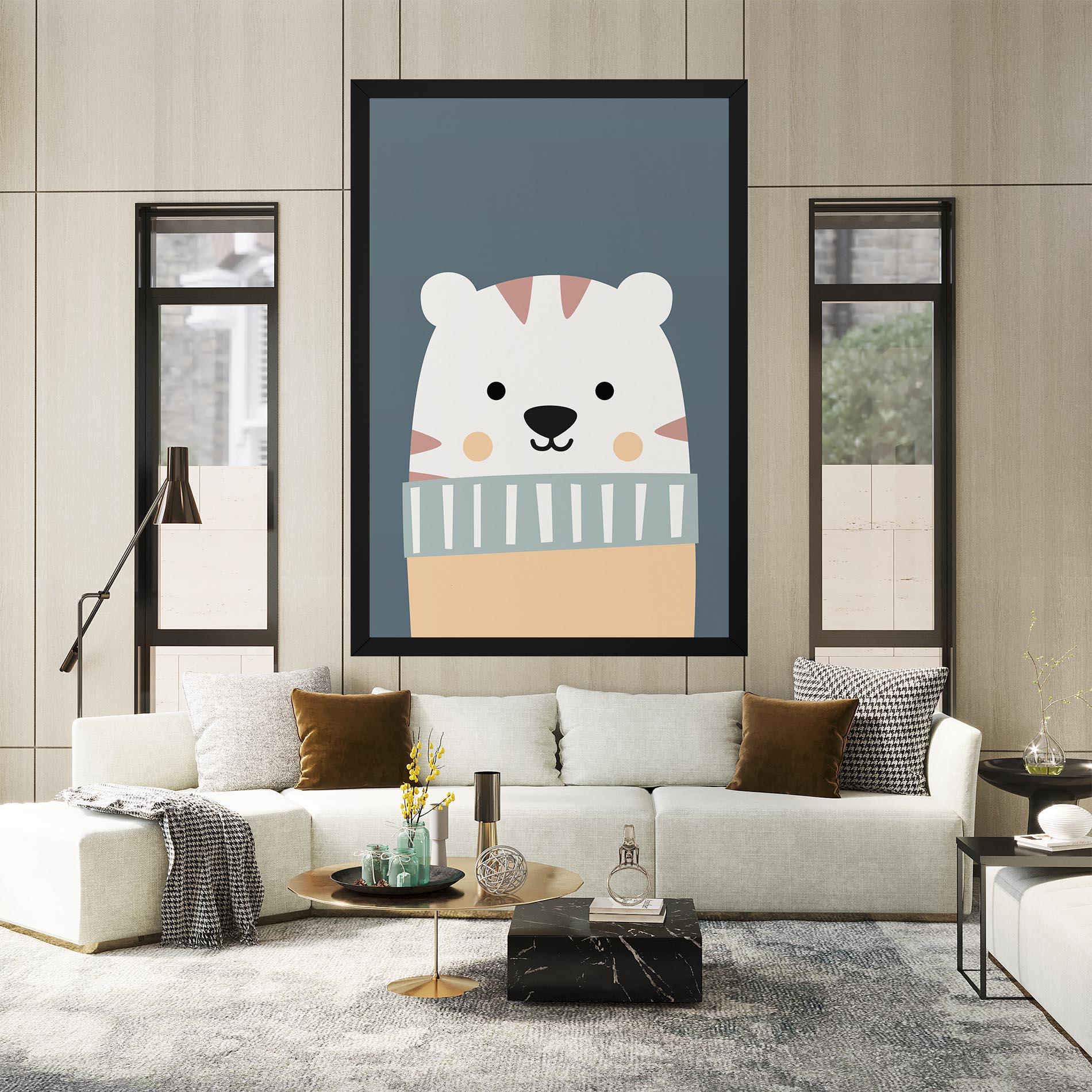 Tablou Canvas Cute White Tiger mockup 2