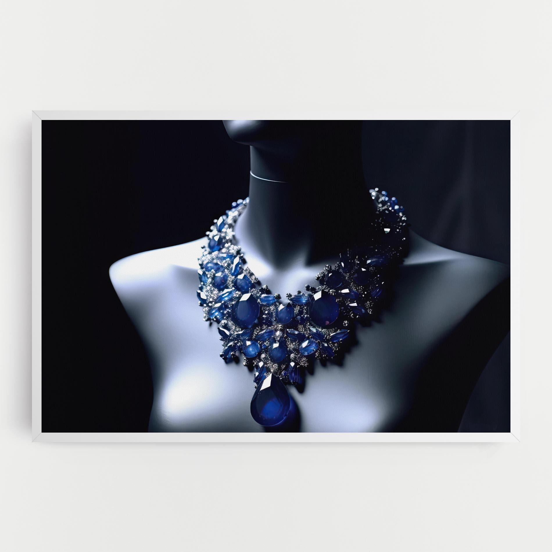 Tablou Canvas Blue Diamonds Necklace mockup 0