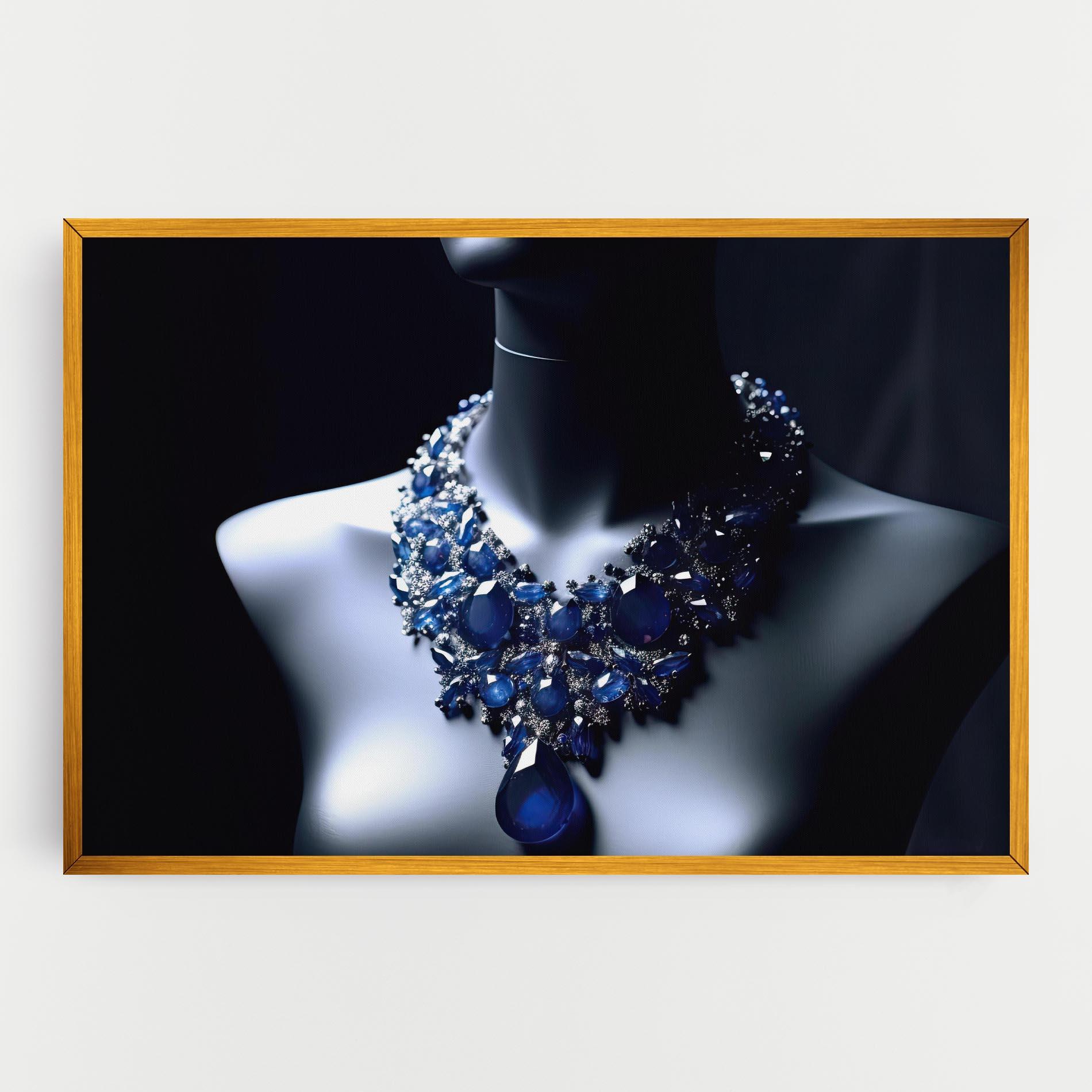 Tablou Canvas Blue Diamonds Necklace mockup 0