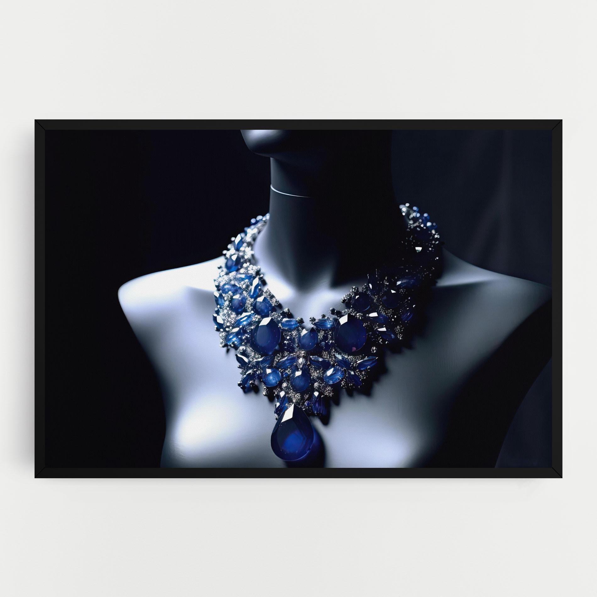 Tablou Canvas Blue Diamonds Necklace mockup 0