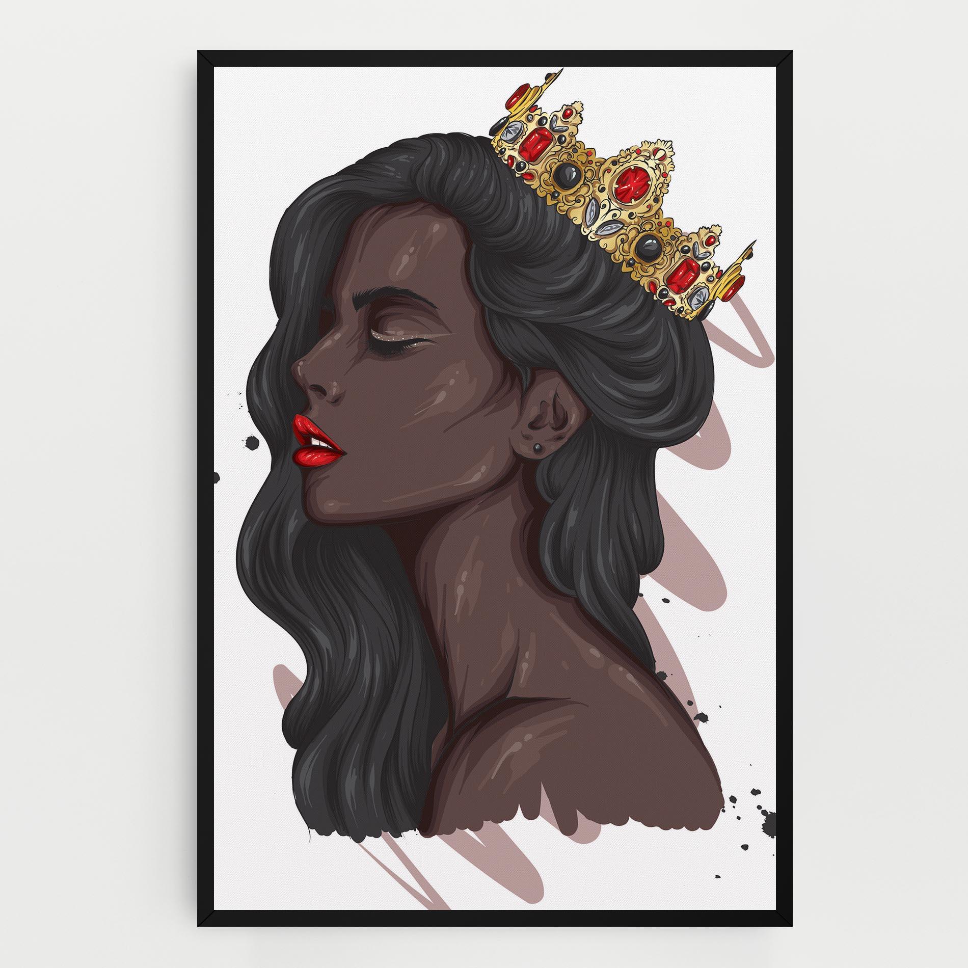 Tablou Canvas Black Woman With Crown mockup 0