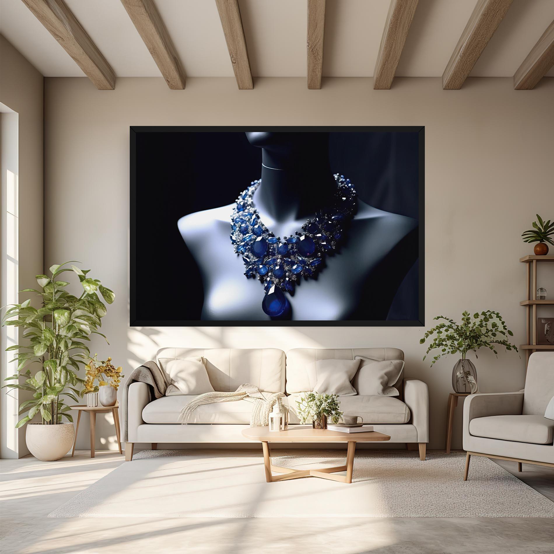 Tablou Canvas Blue Diamonds Necklace mockup 6