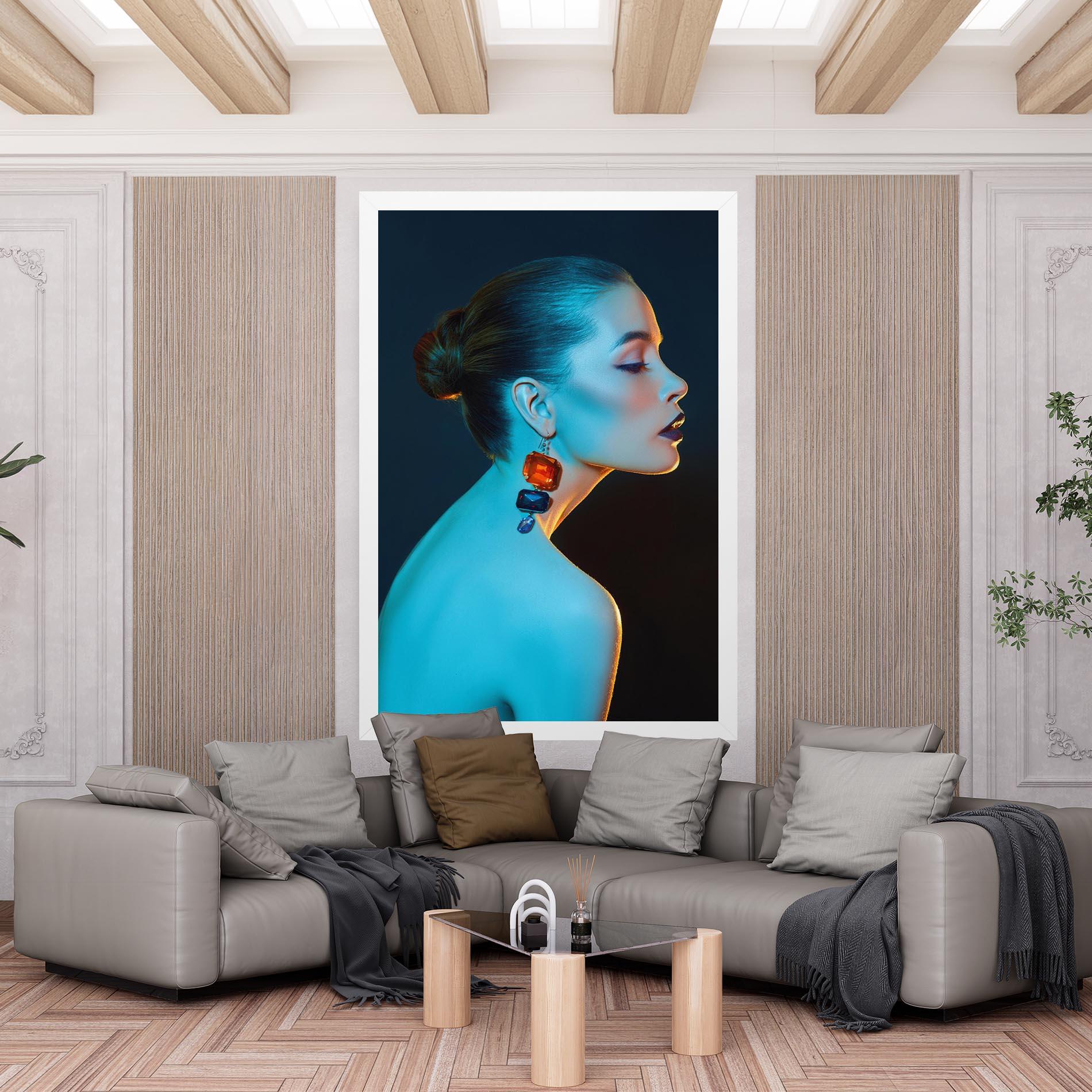 Tablou Canvas Blue Light Earring mockup 6