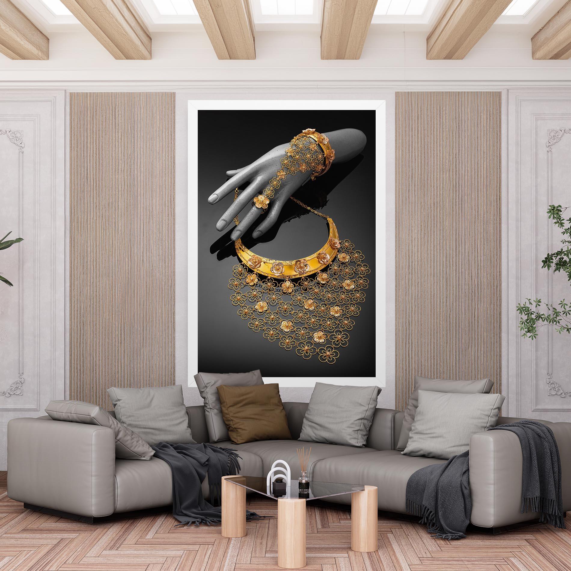 Tablou Canvas Golden Jewelery Set mockup 6