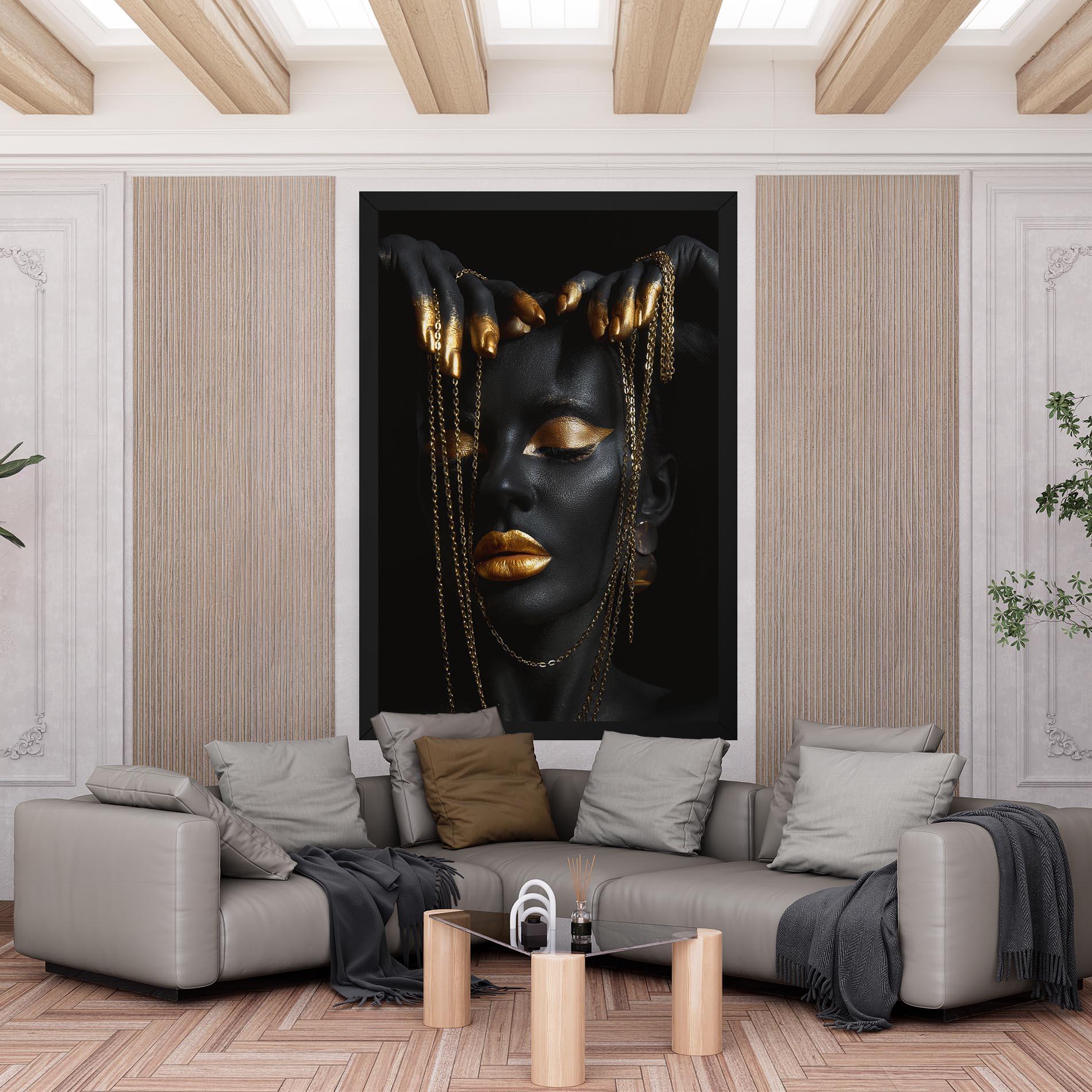 Tablou Canvas Black Gold Chain Makeup mockup 6